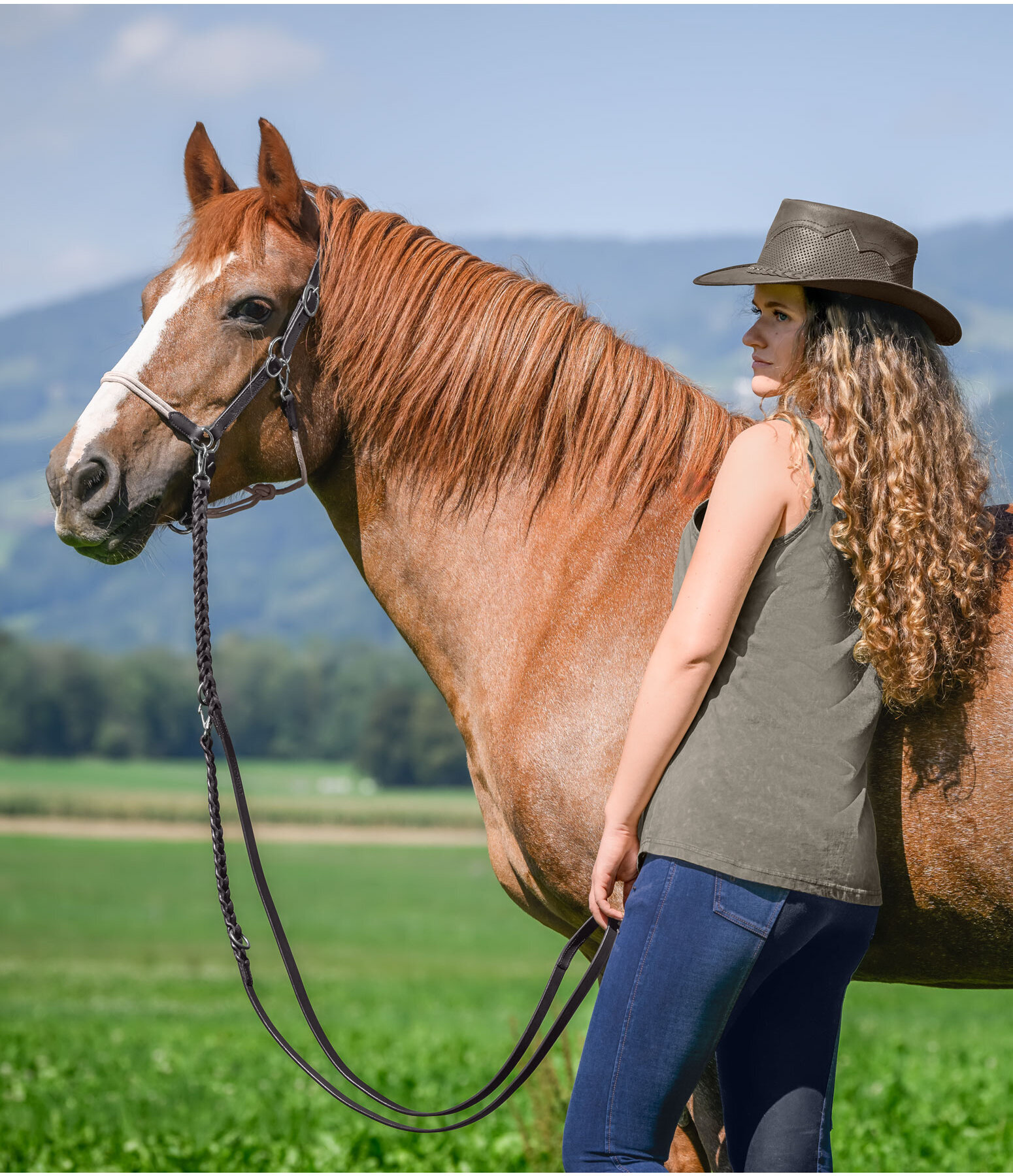 2-in-1 Braided Leather Reins Tromm