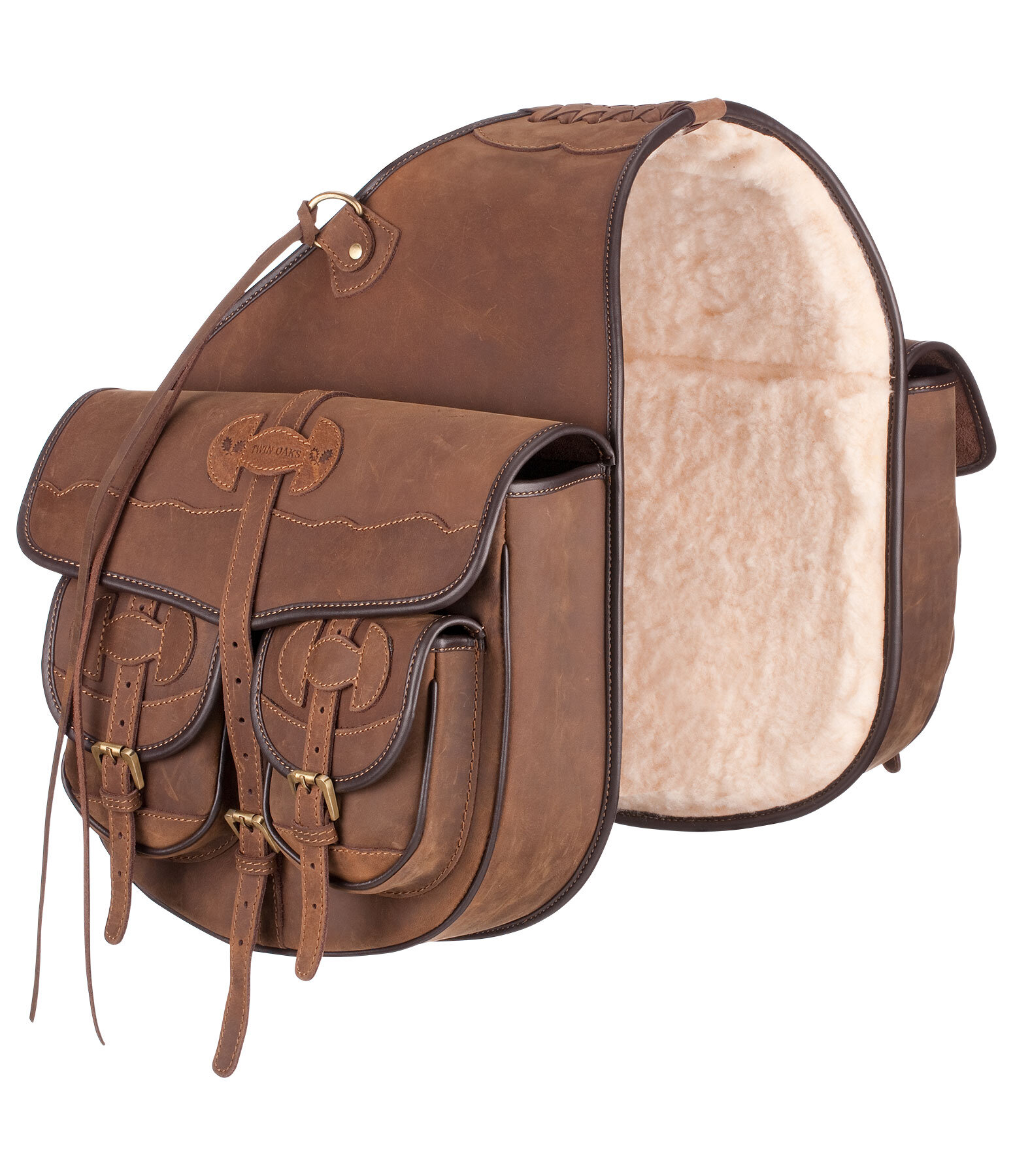 Real Leather Double Saddle Bag Atlas Kramer Equestrian