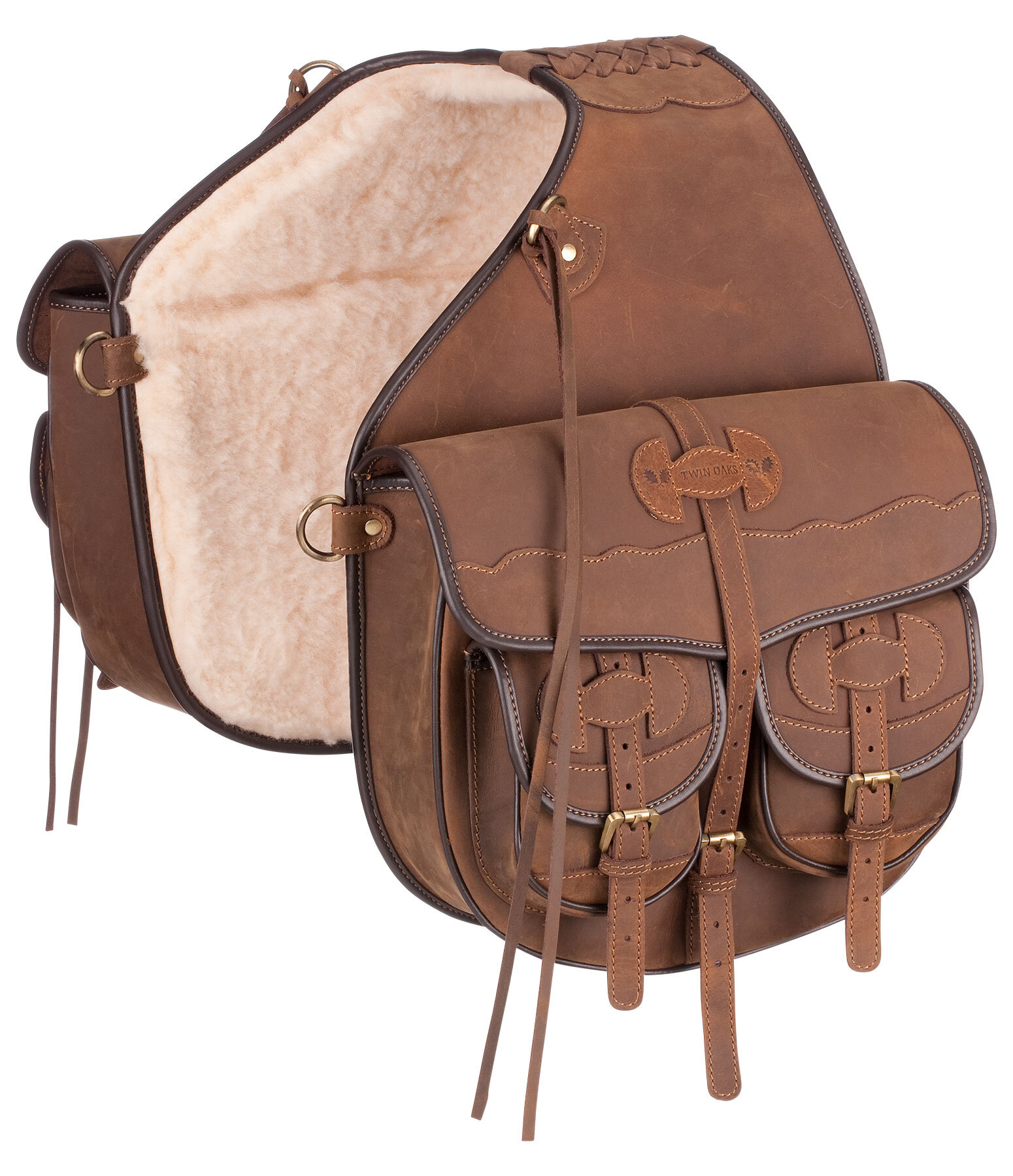 Genuine Leather Double Saddle Bag Atlas Kramer Equestrian