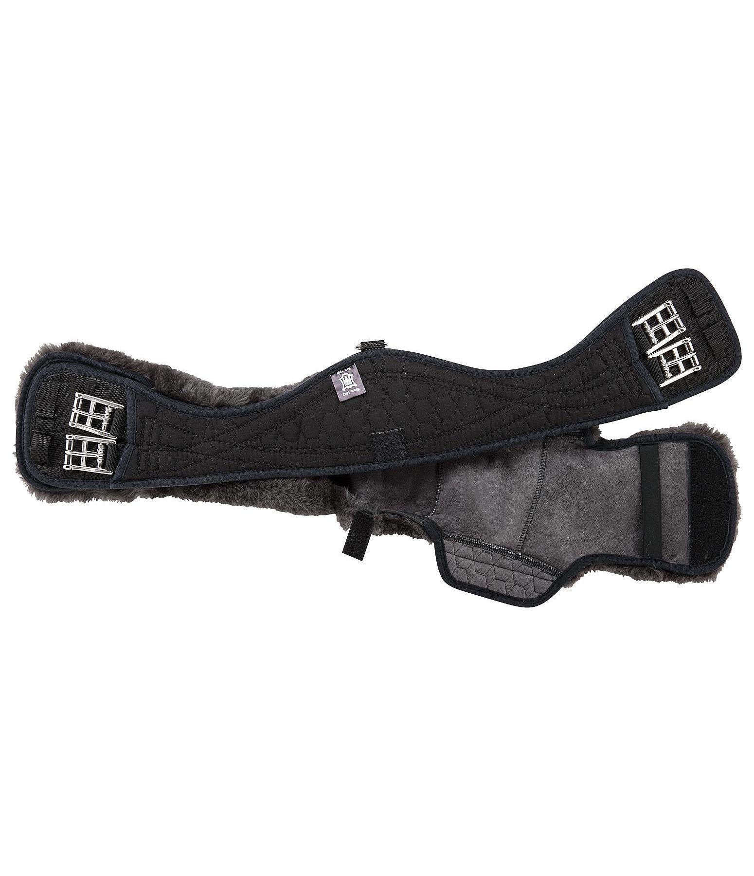 Crescent Dressage Girth with Detachable Sheepskin Cover