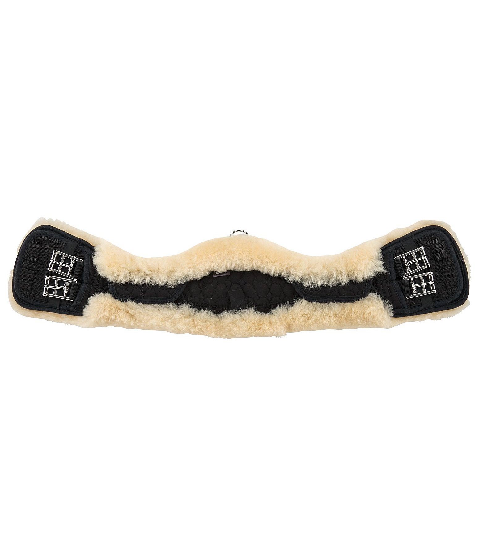 Crescent Dressage Girth with Detachable Sheepskin Cover