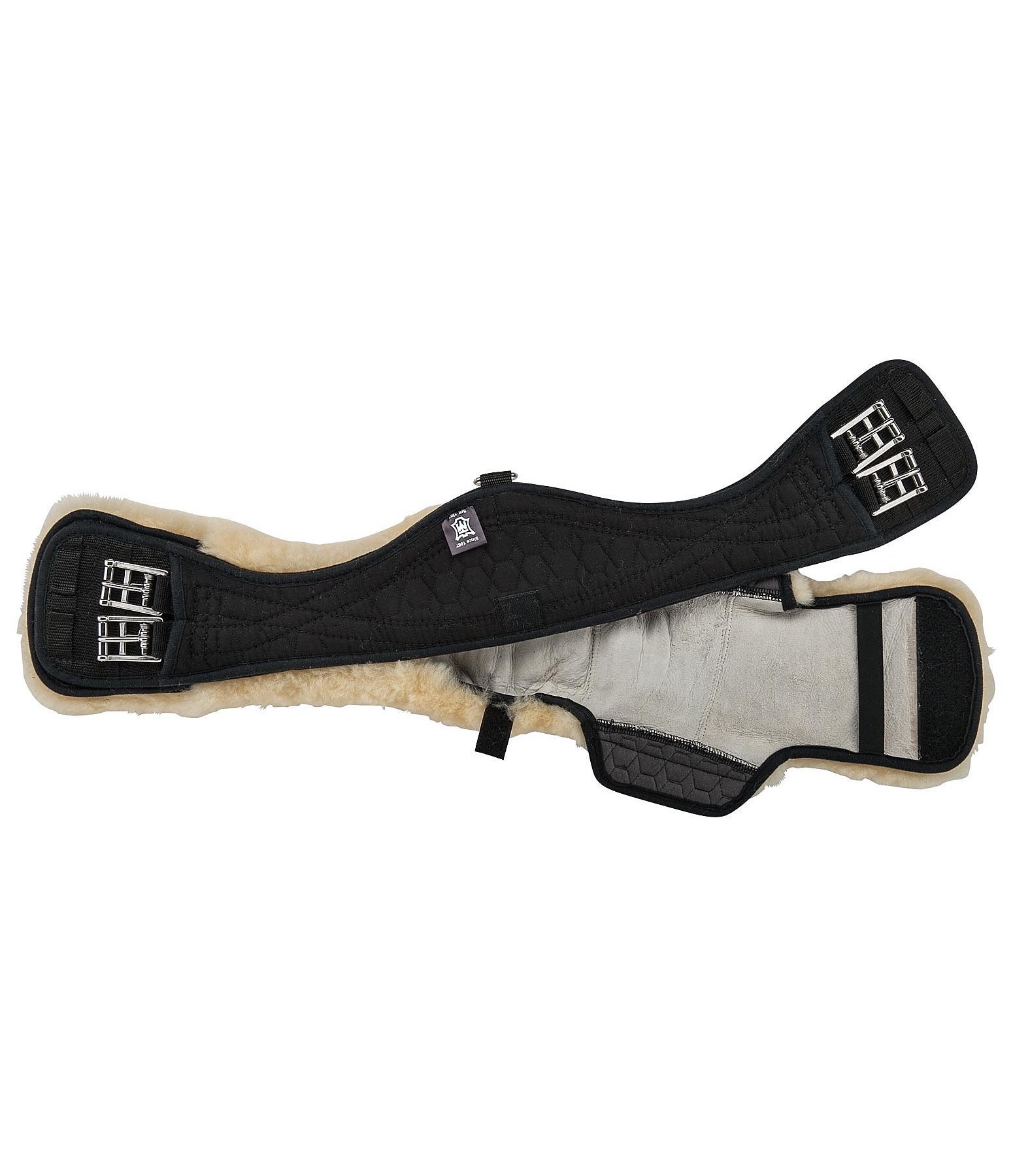 Crescent Dressage Girth with Detachable Sheepskin Cover