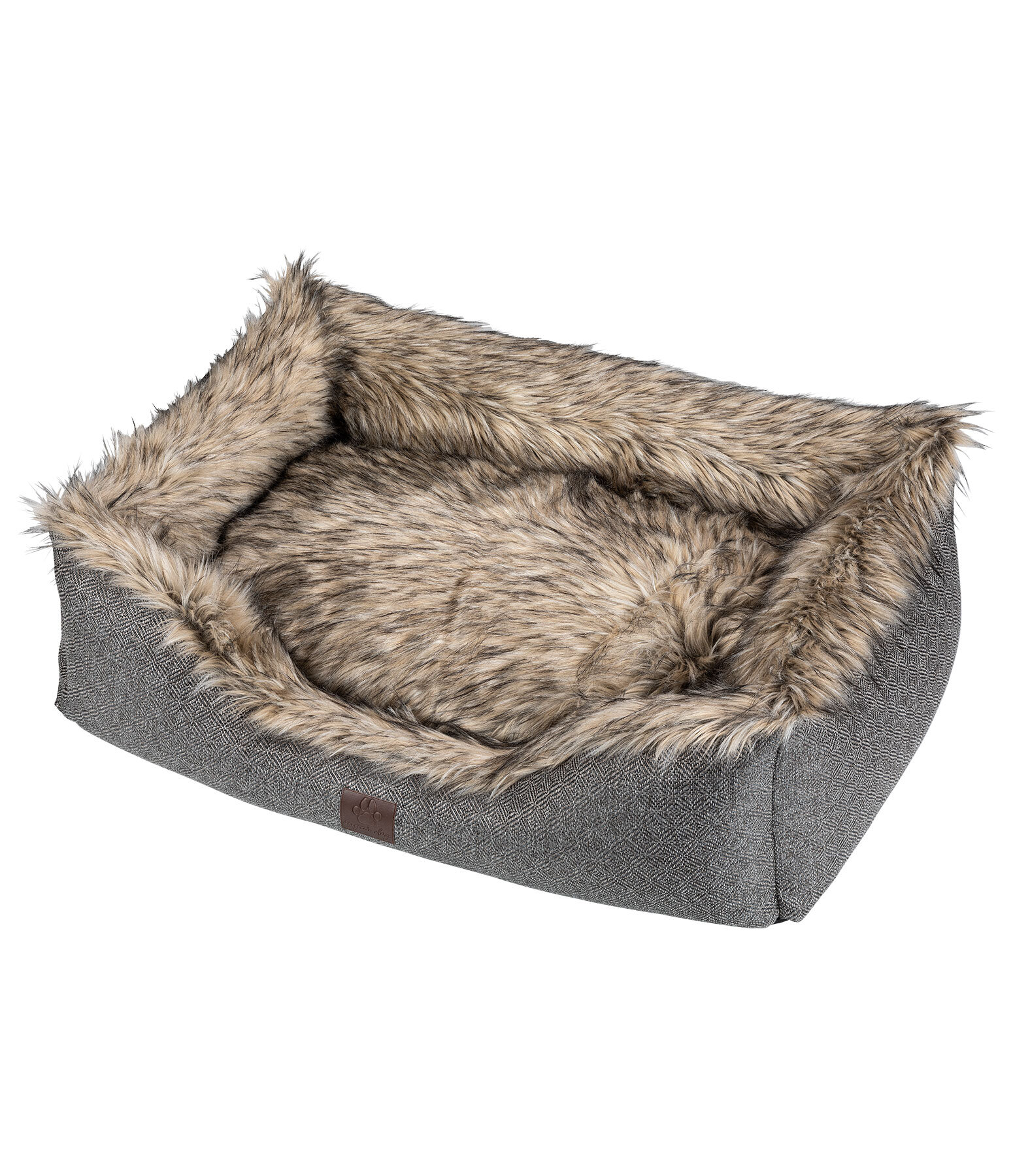 Faux Fur Dog Bed California Grizzly