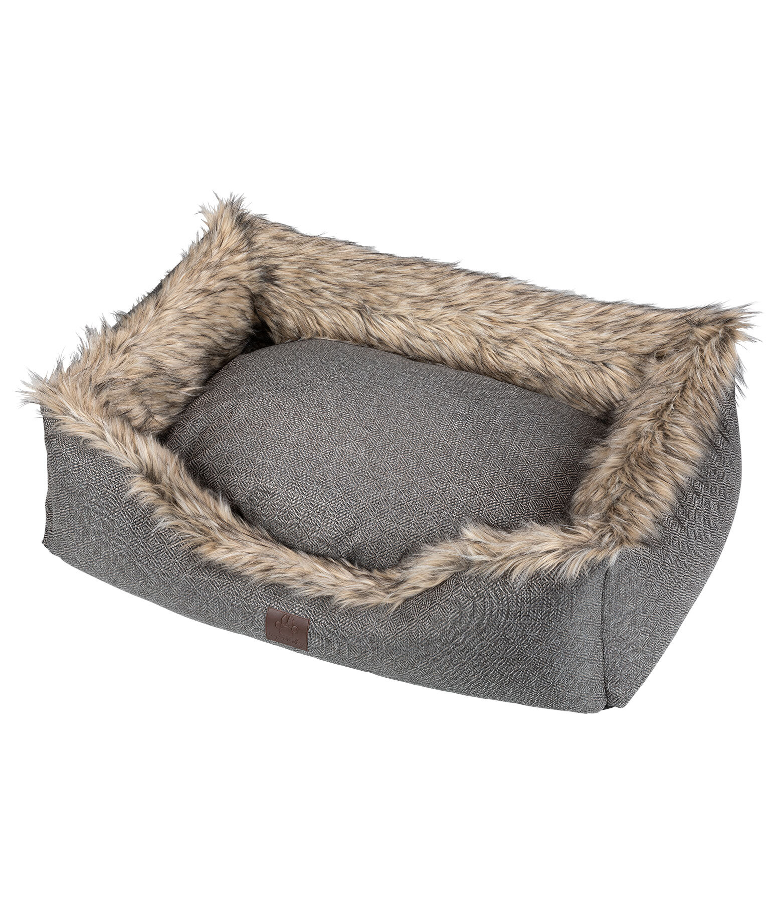 Faux Fur Dog Bed California Grizzly