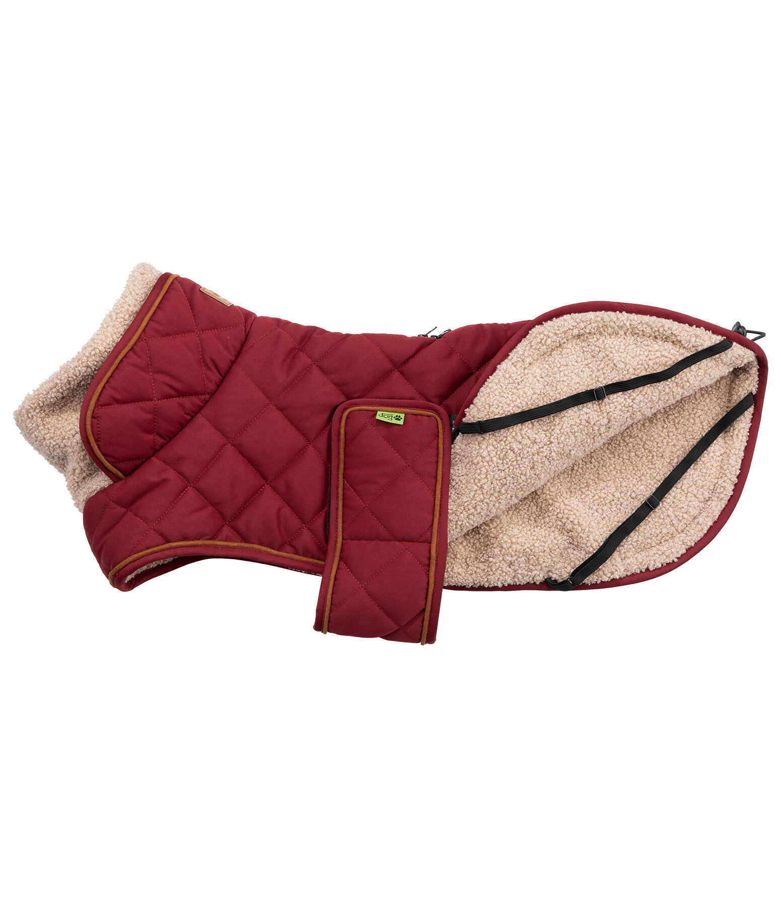 Quilted Dog Coat with Teddy Fleece Lining Holly