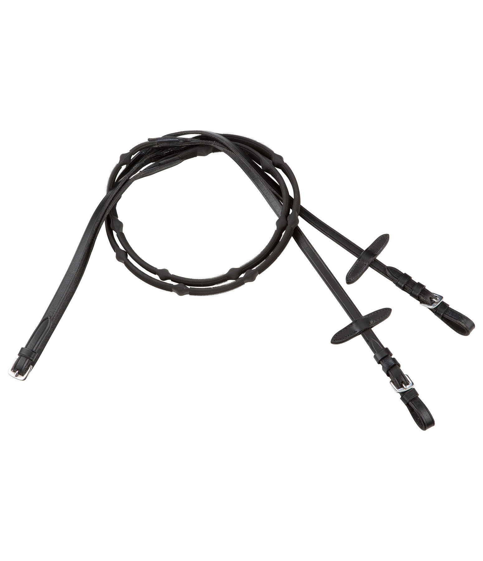 Anti-Slip Leather Rubber Reins with Soft-Stops