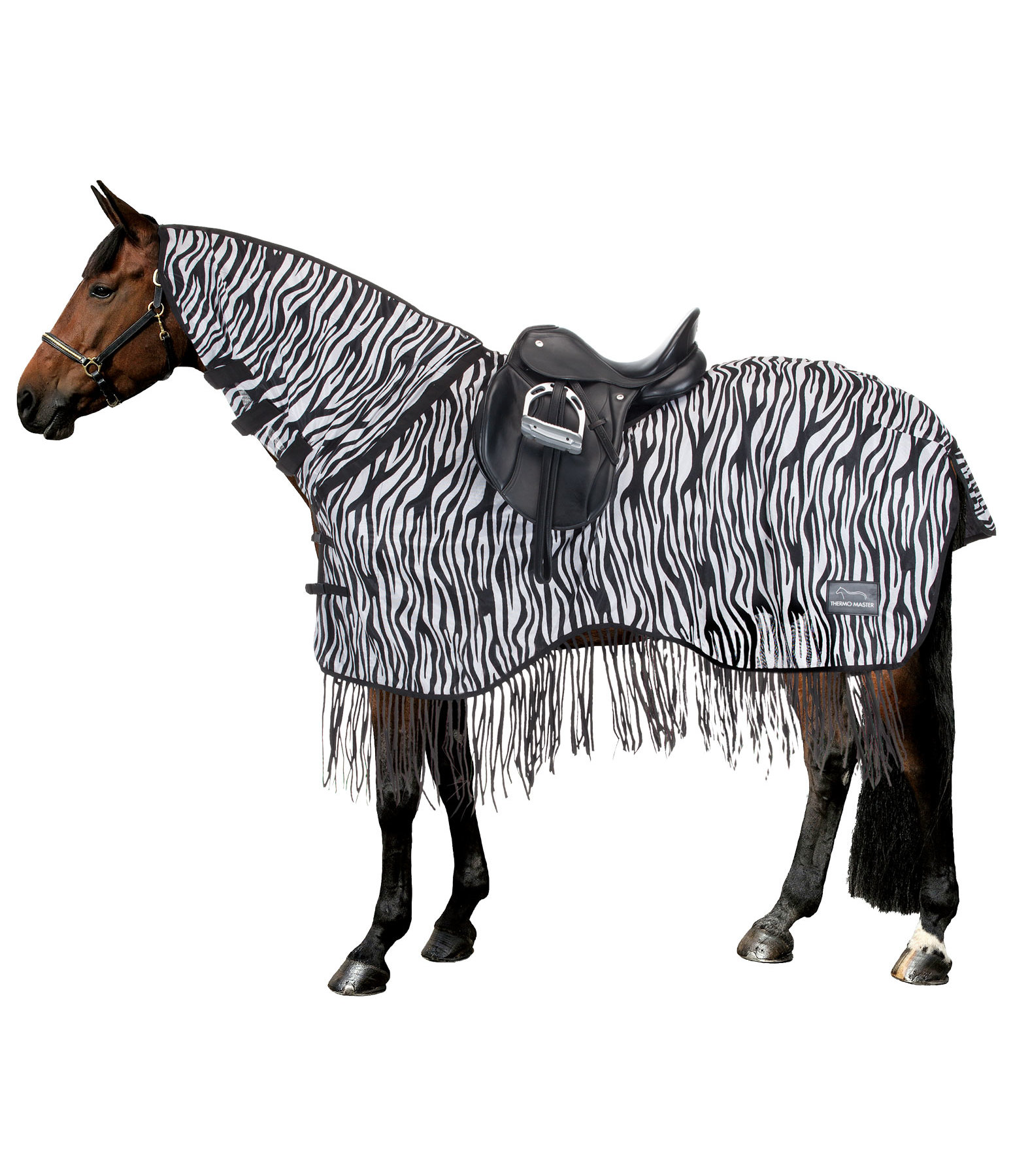 Zebra Fly Exercise Rug with Fringes Kramer Equestrian