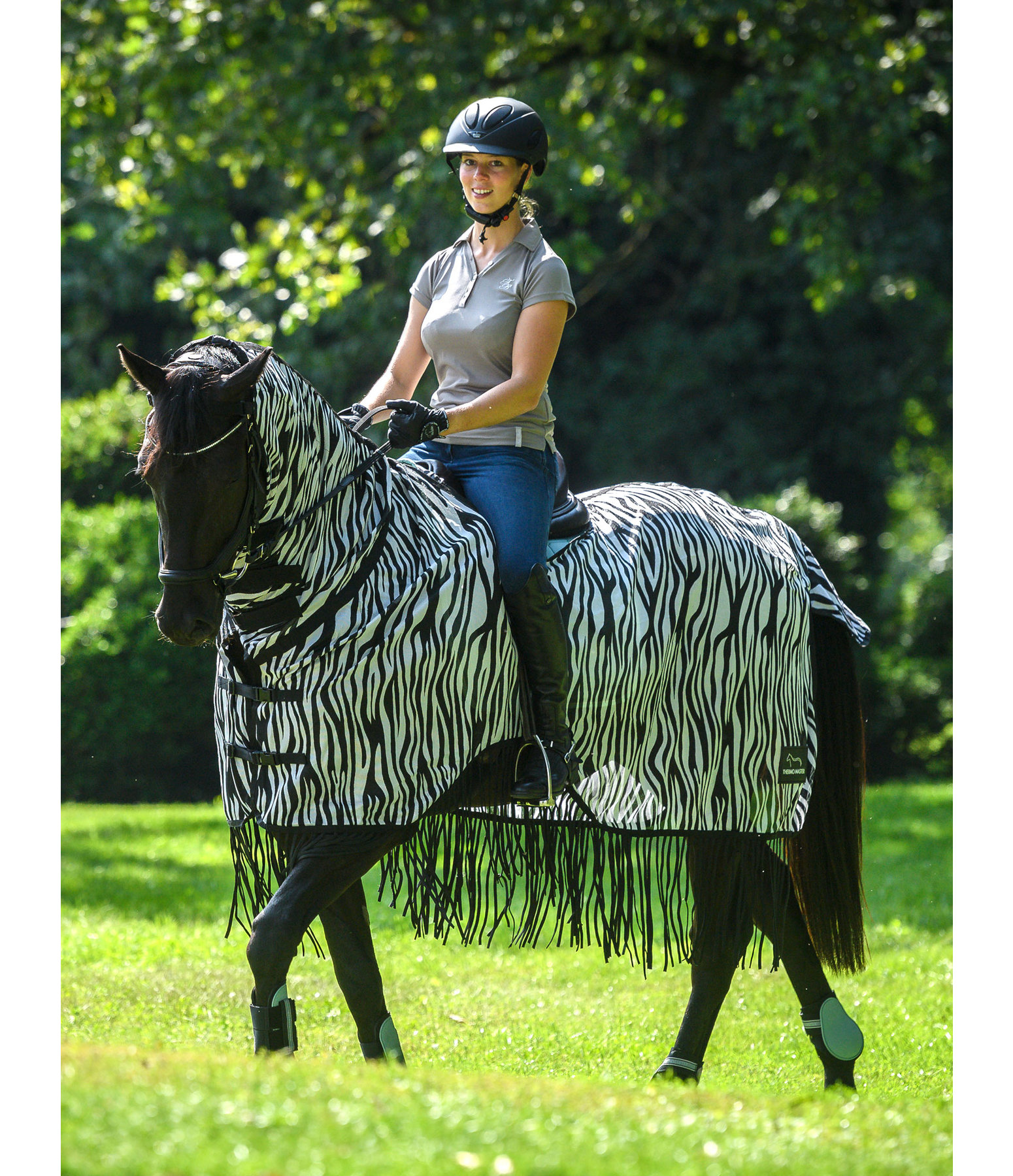 Zebra Fly Exercise Rug with Fringes Kramer Equestrian