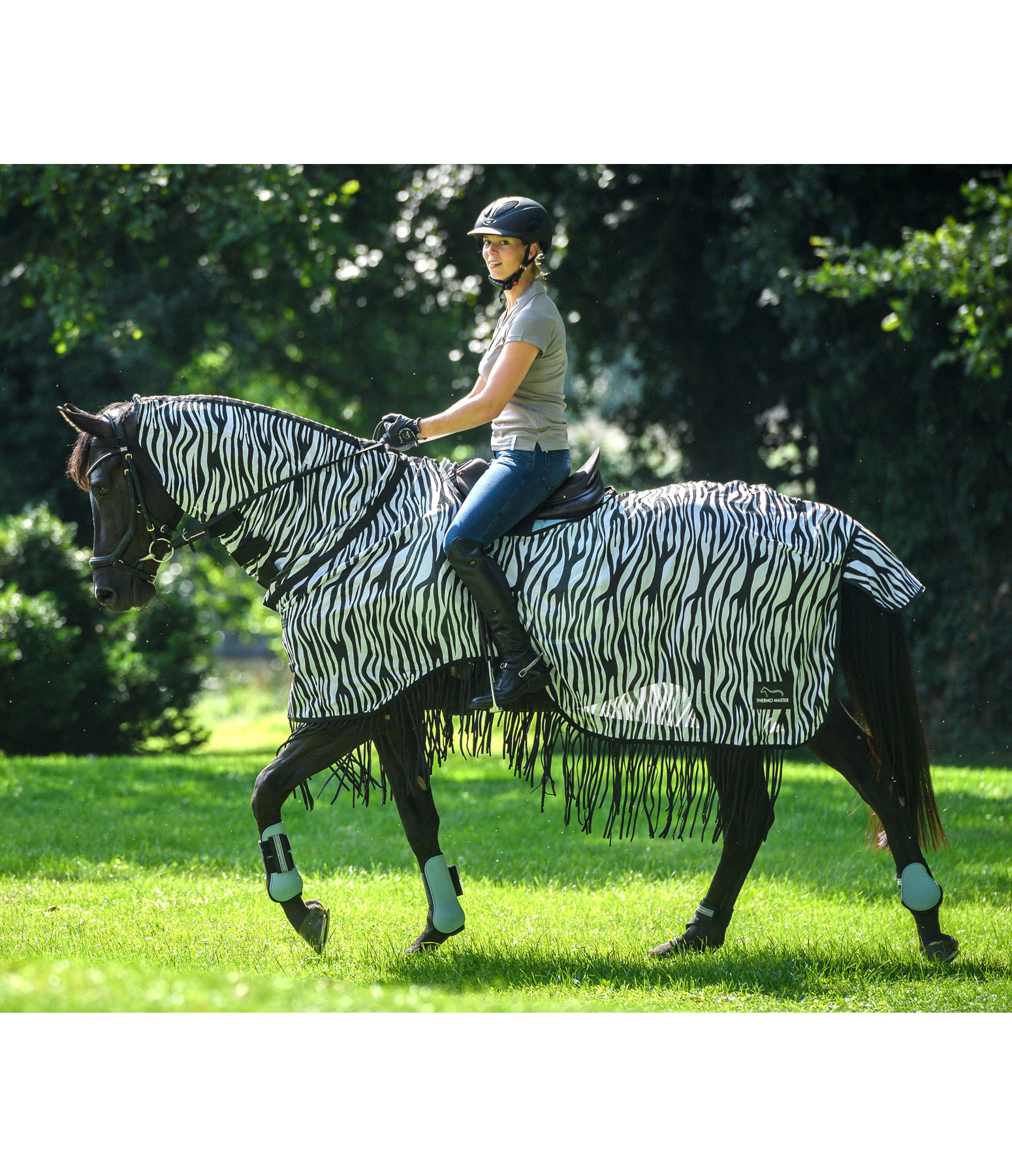 Zebra Fly Exercise Rug with Fringes Kramer Equestrian