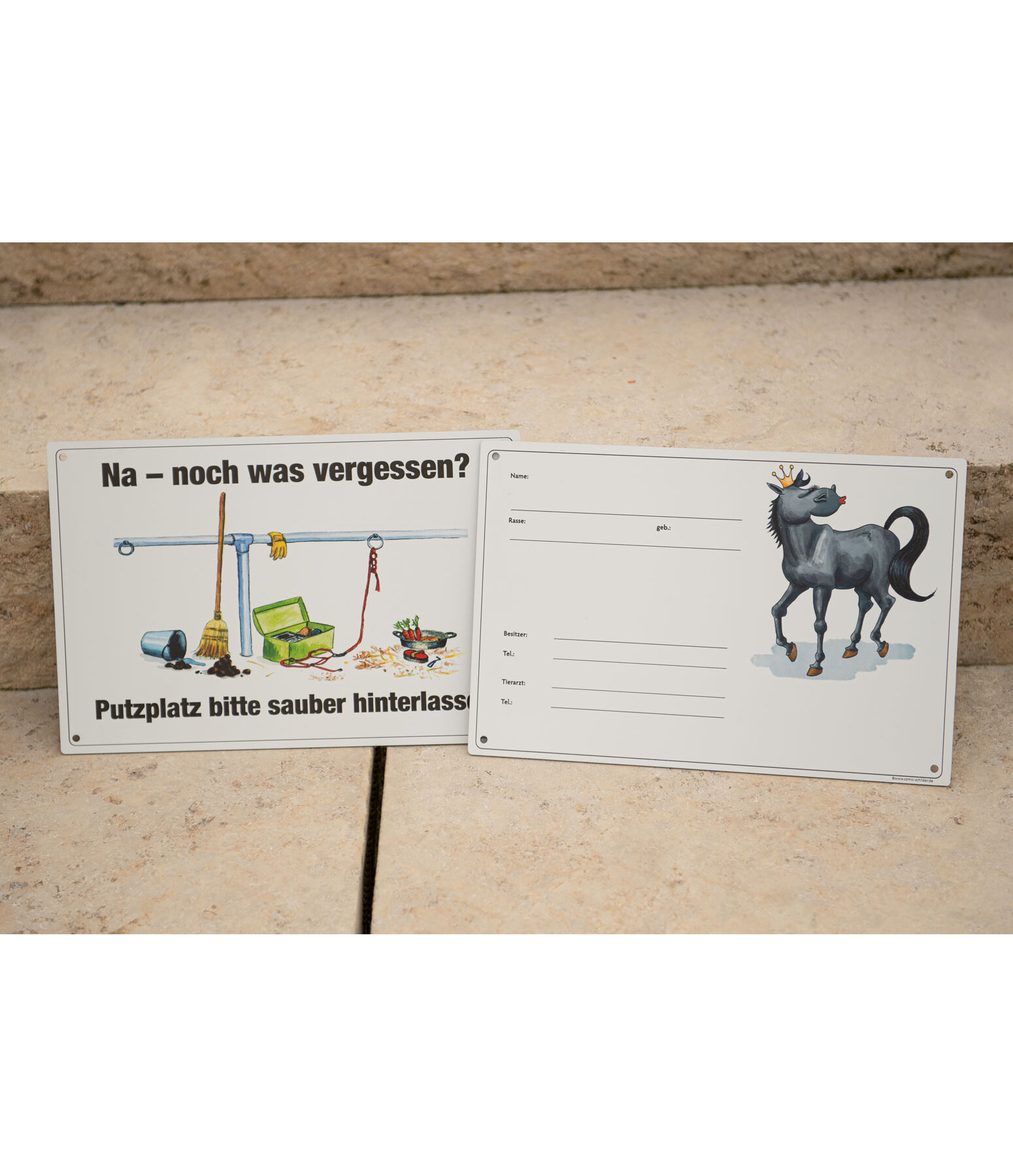 Comic stable sign Please keep grooming area tidy!