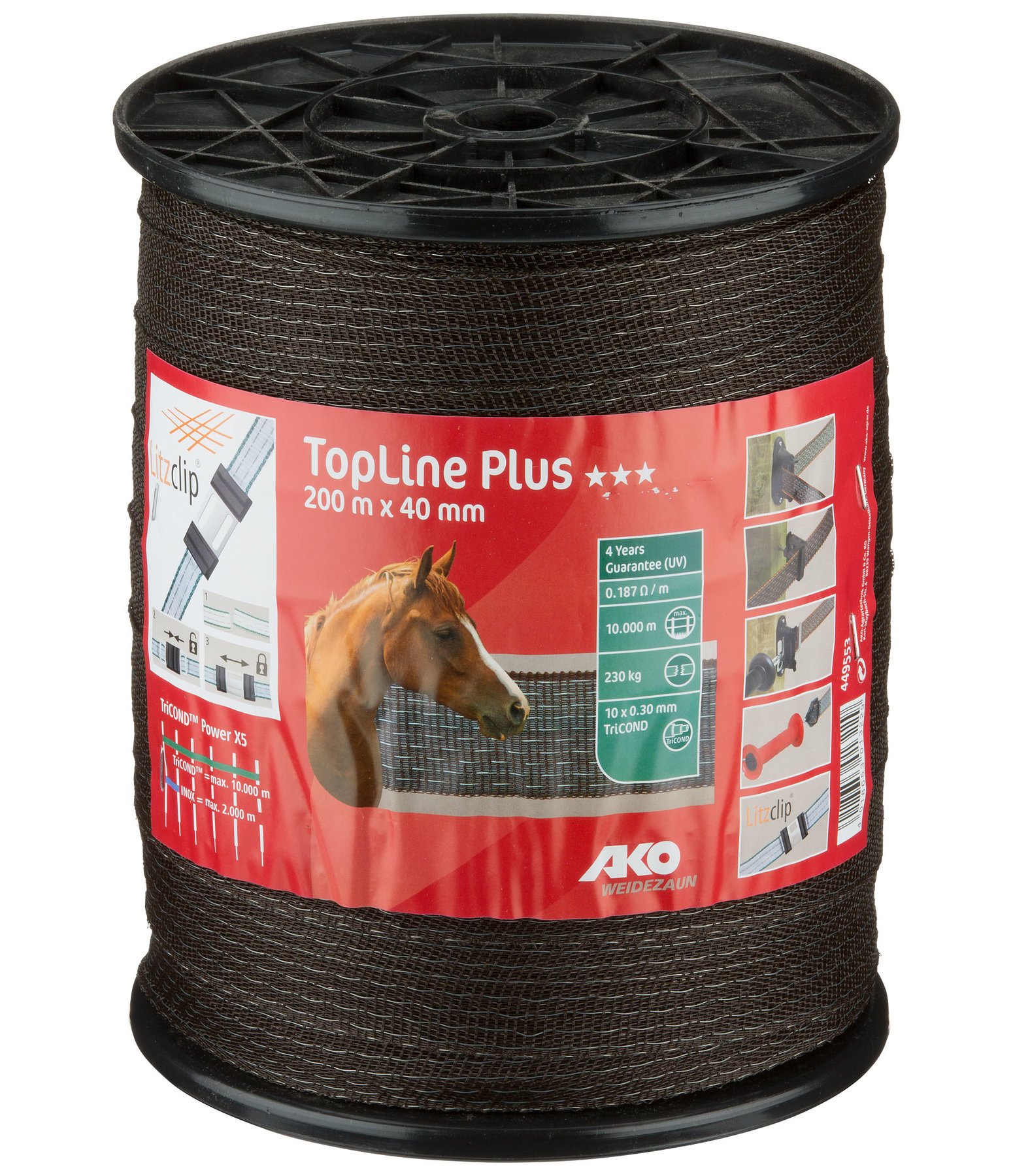 Electric Fence Tape Top Line Plus, 200m / 40mm