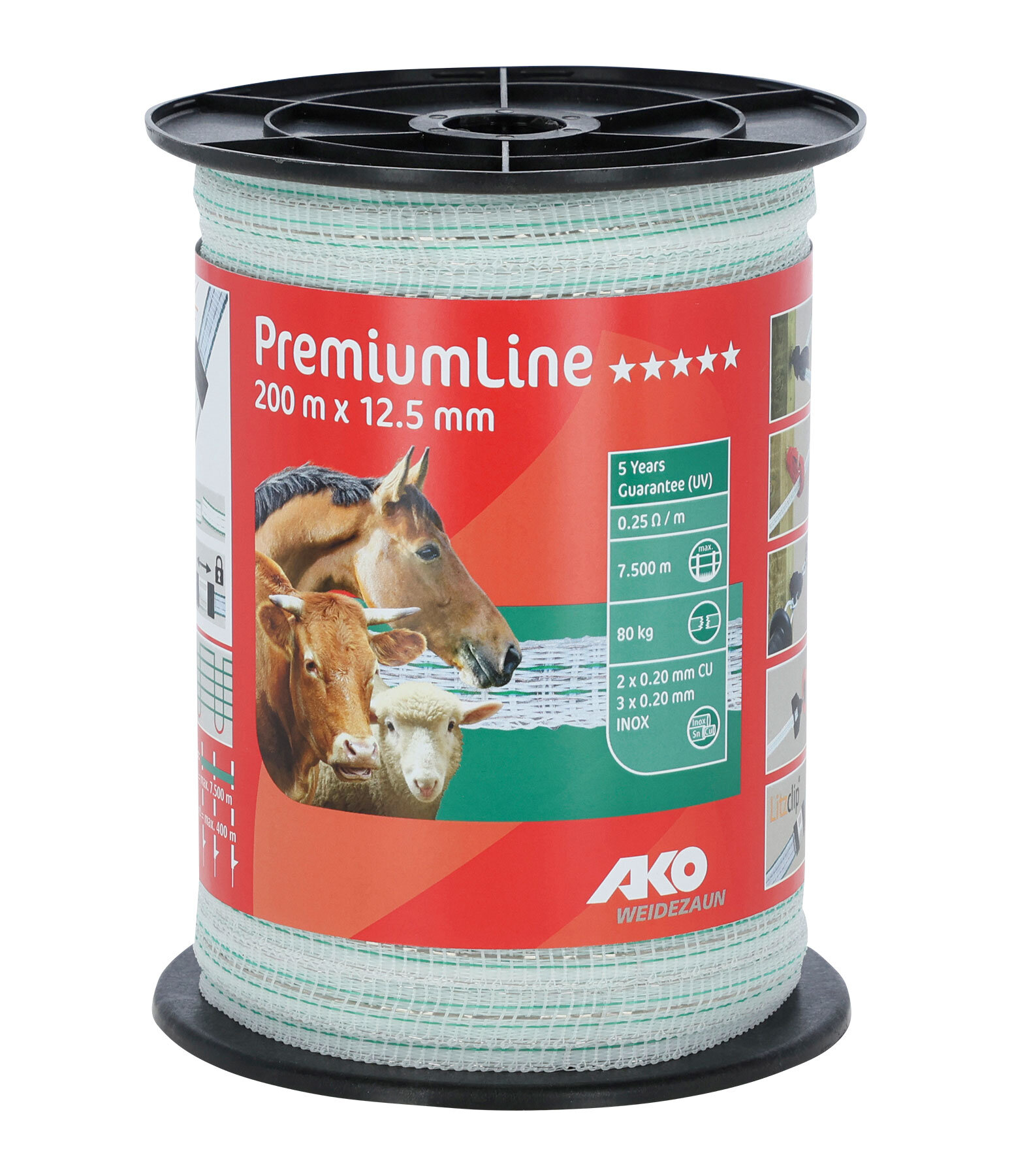 Electric Fence Tape PremiumLine 200m/12.5mm