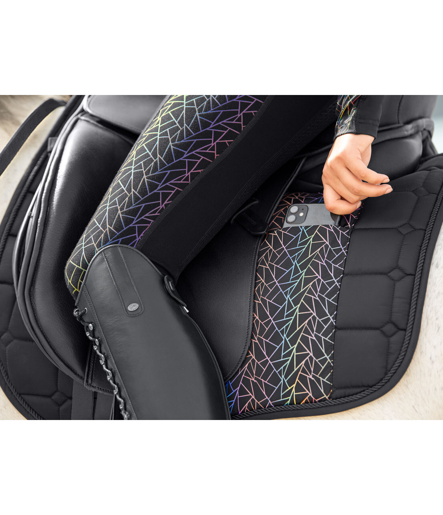 Reflex Saddle Pad Holographic with Mobile Phone Pocket