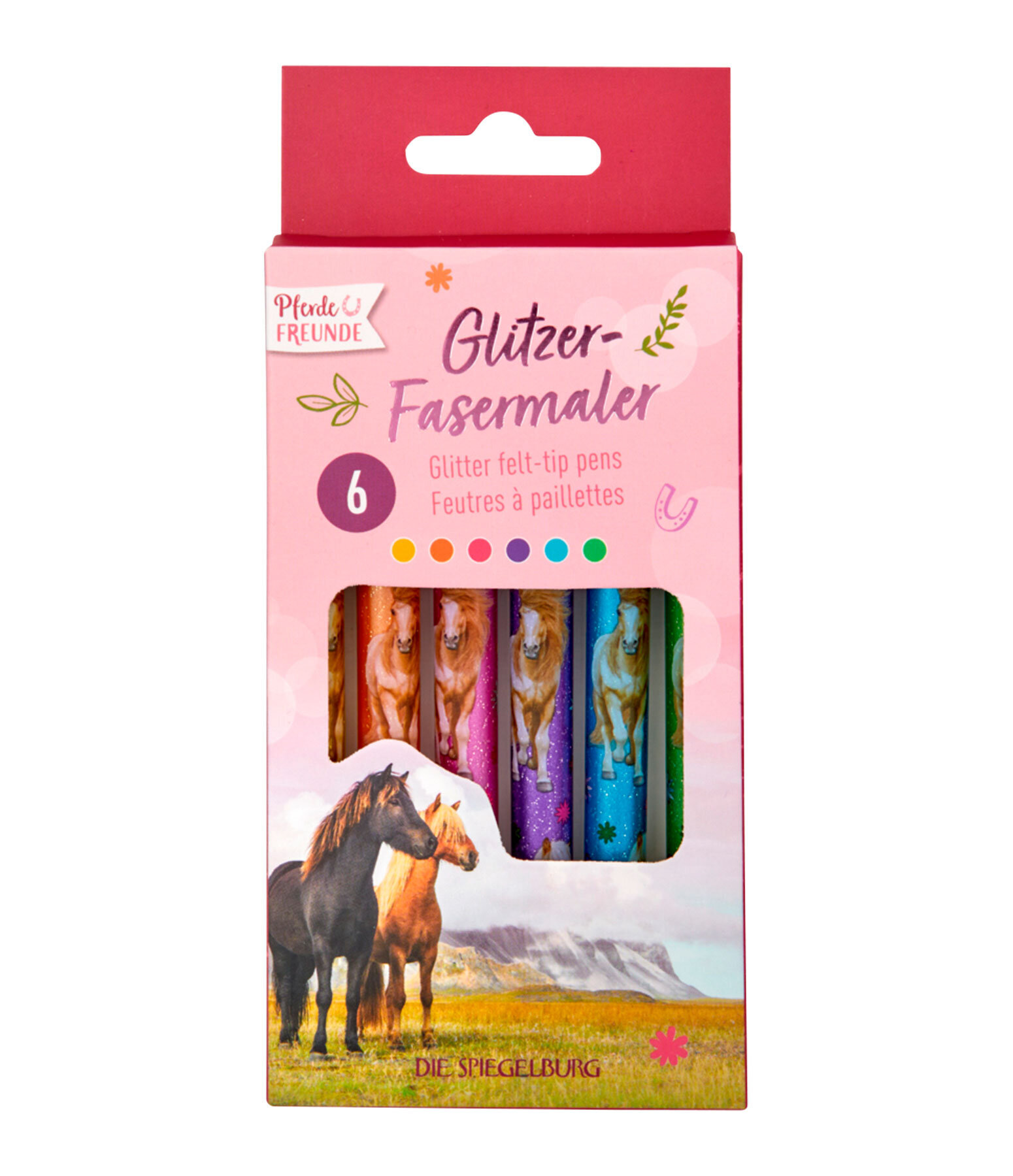 The Spiegelburg Glitter Felt-Tip Pens - Horse Friends