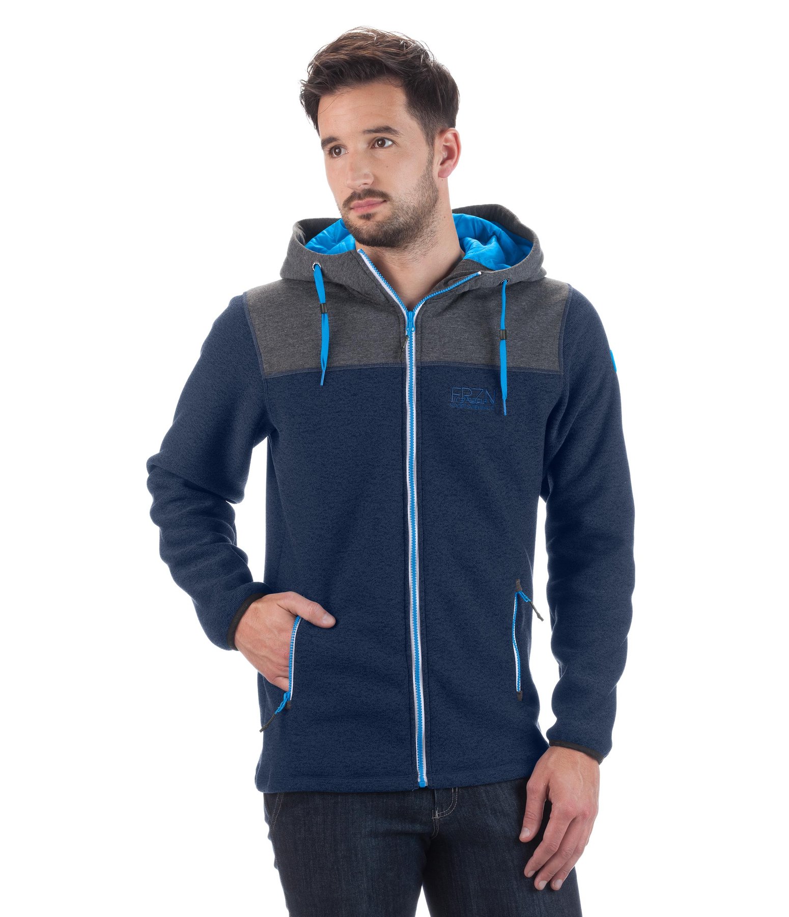 Men's Hooded Knit Fleece Jacket Kirk Kramer Equestrian