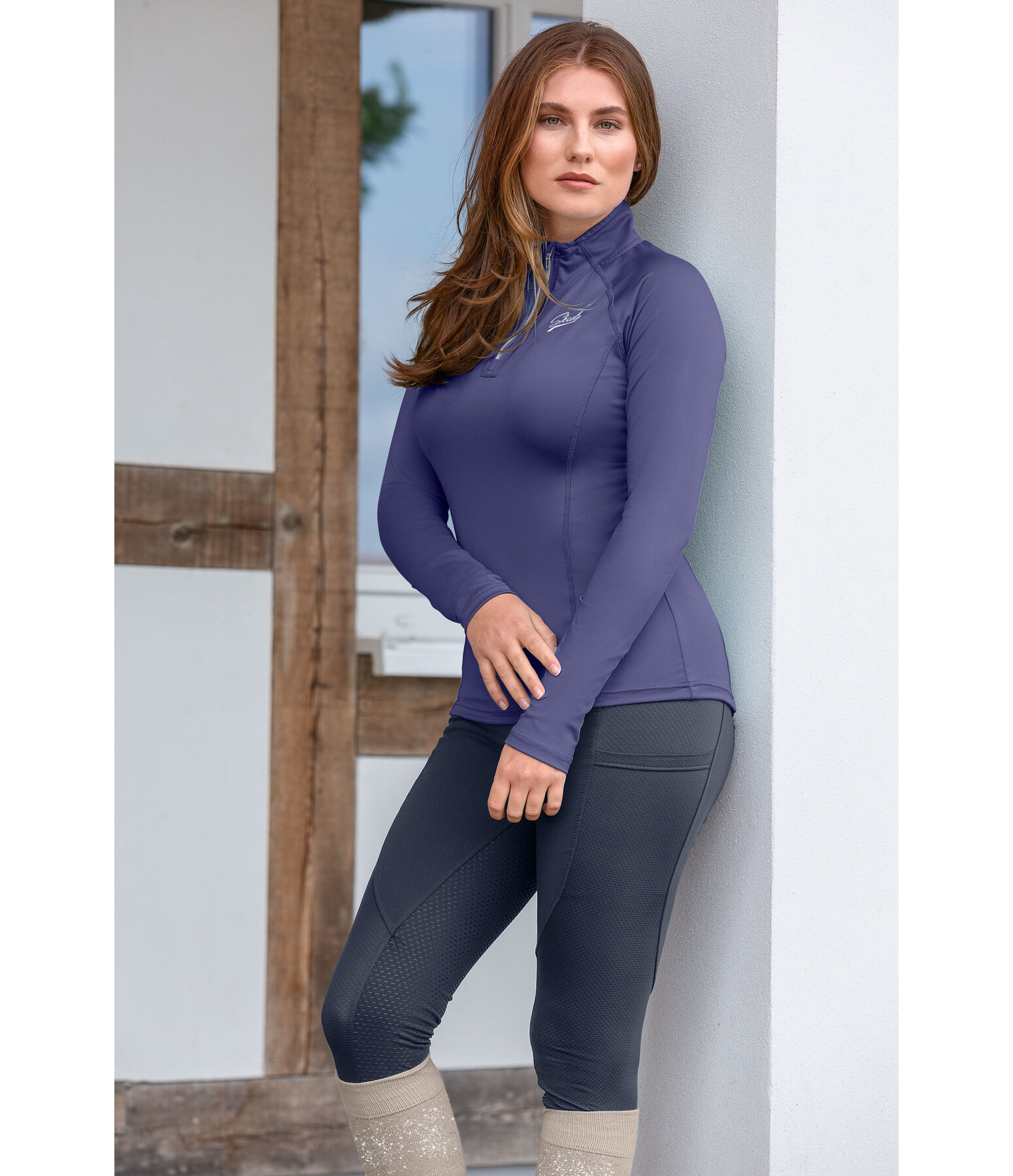 Functional Zip Long Sleeved Shirt Lea
