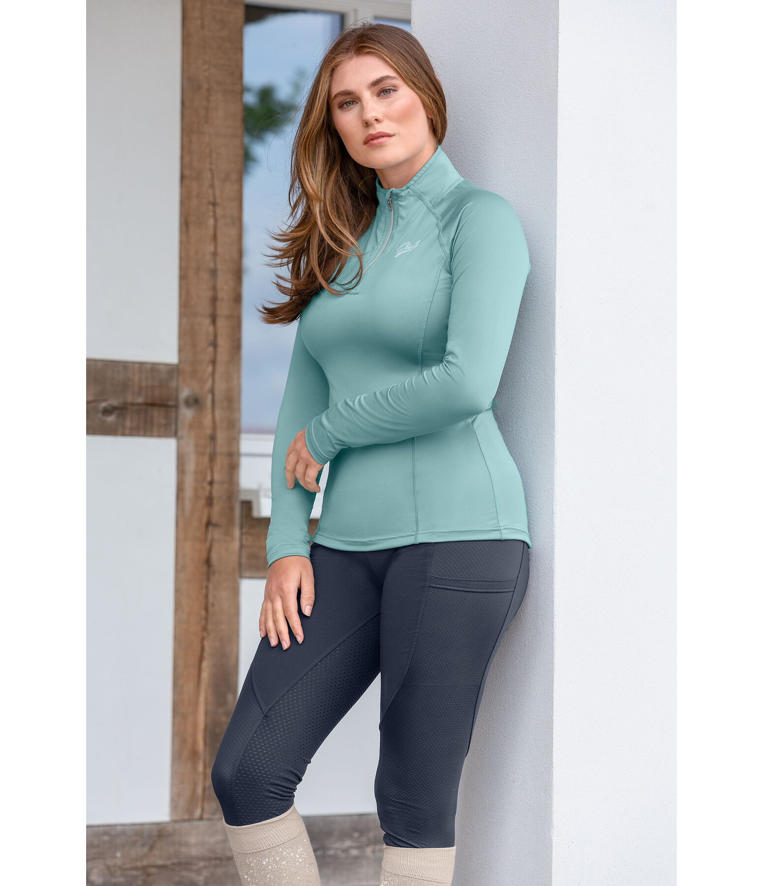 Functional Zip Long Sleeved Shirt Lea