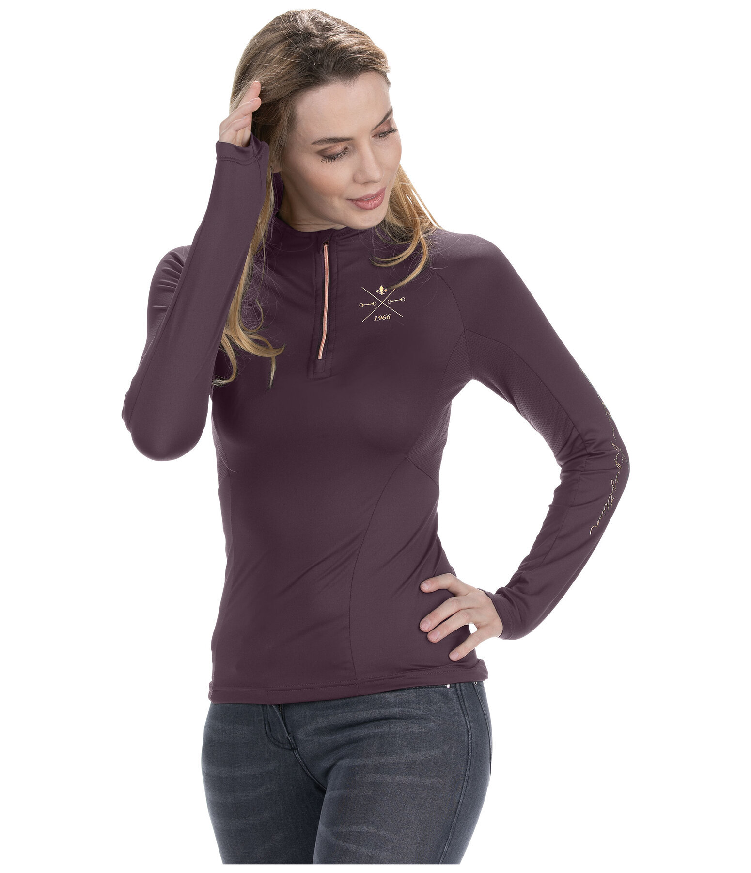 Zip Functional Long-Sleeved Shirt Lina