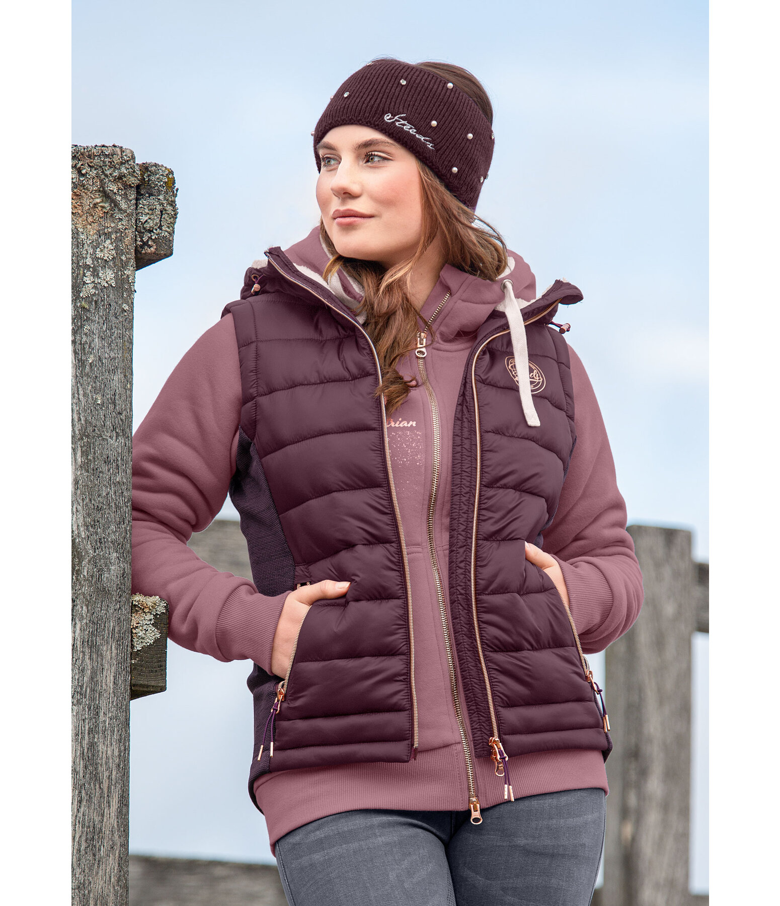 Combination Hooded Riding Gilet Liah