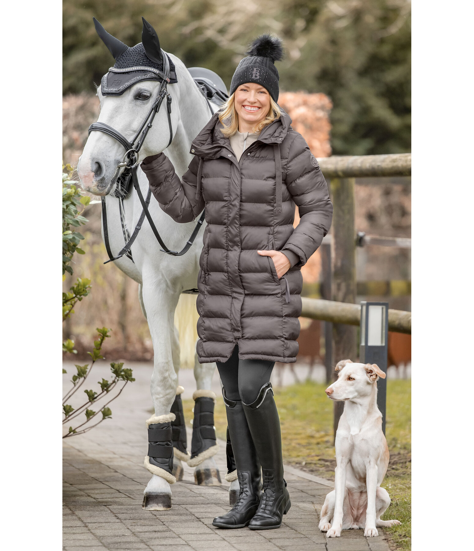 Hooded Quilted Riding Coat Minou