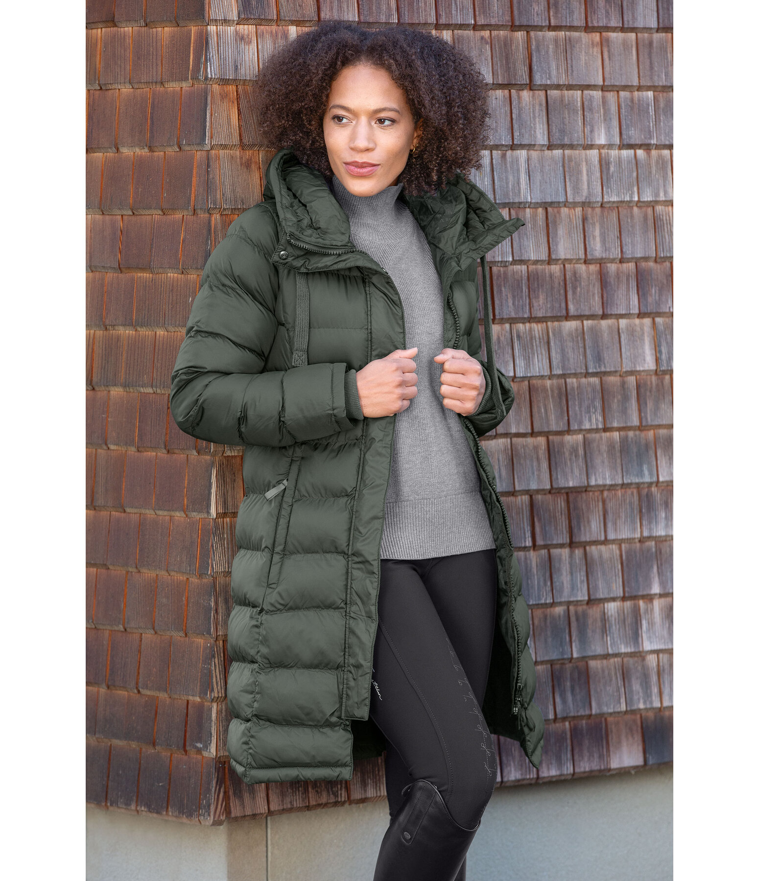 Long quilted riding coat online