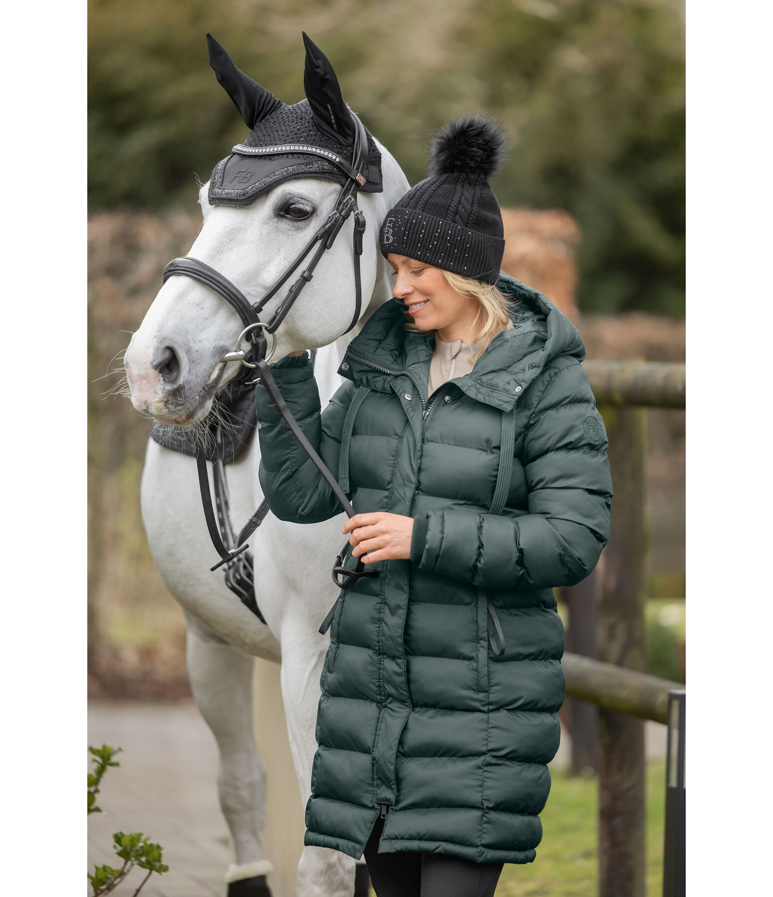 Hooded Quilted Riding Coat Minou