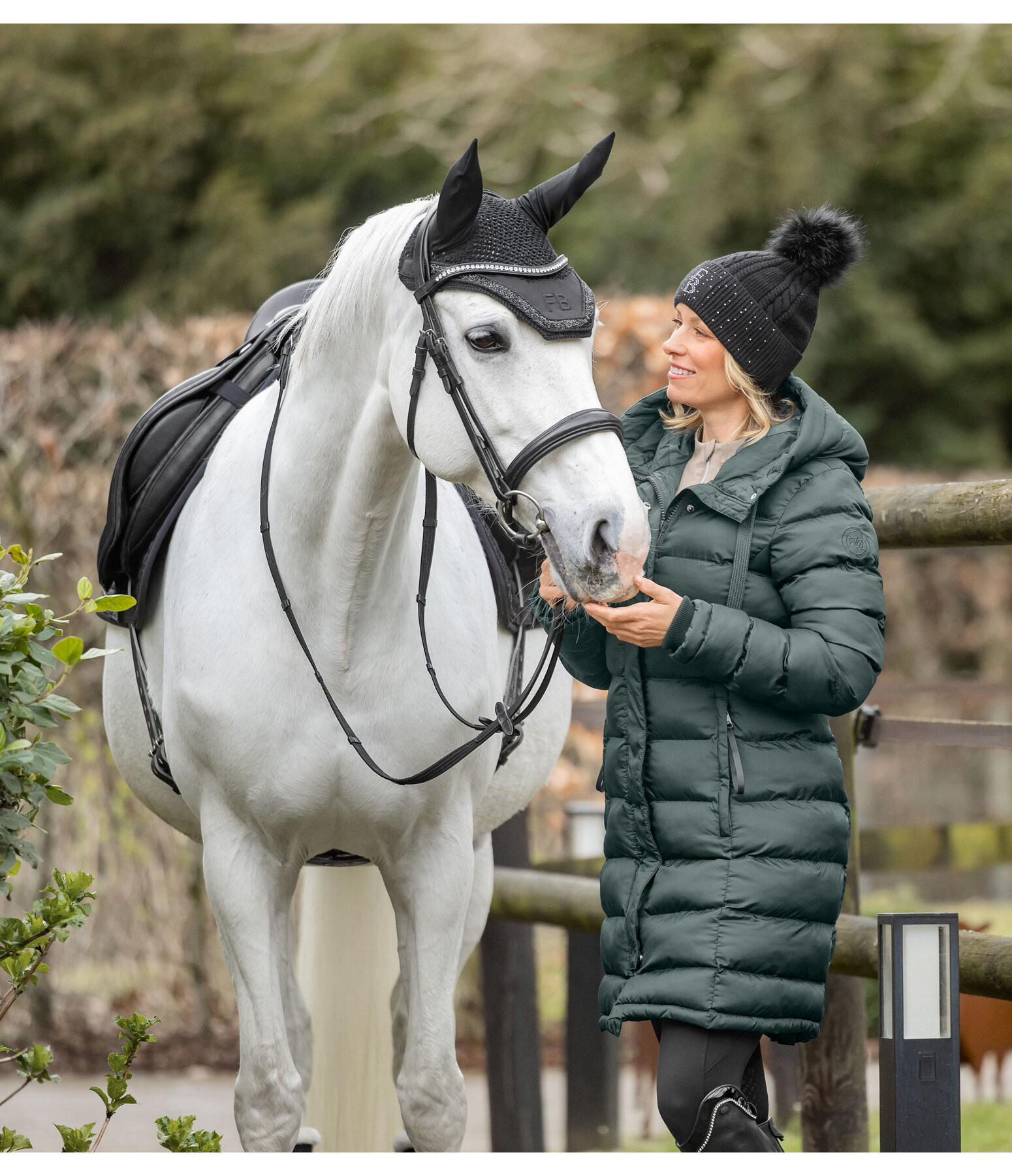 Hooded Quilted Riding Coat Minou