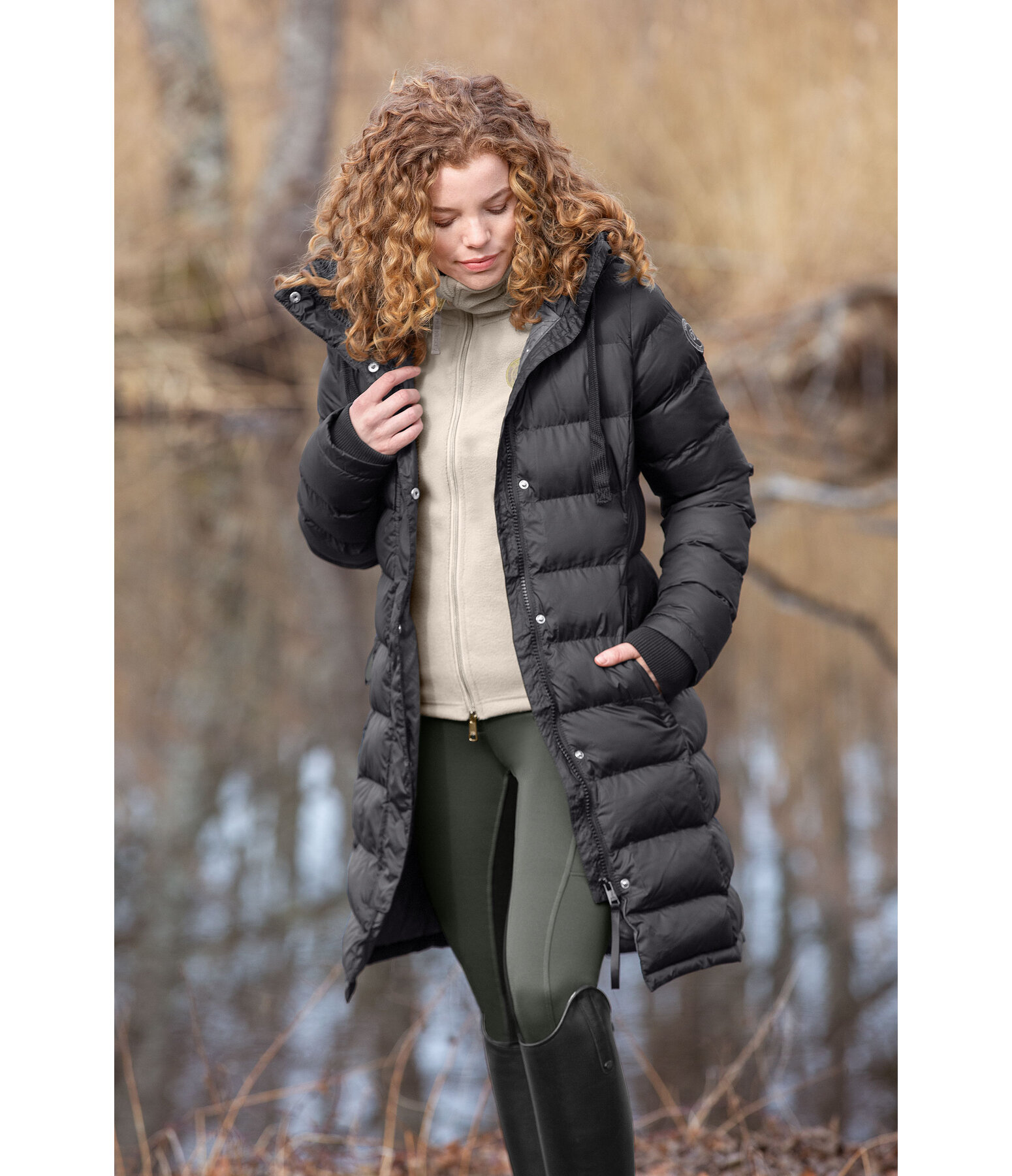 Hooded Quilted Riding Coat Minou