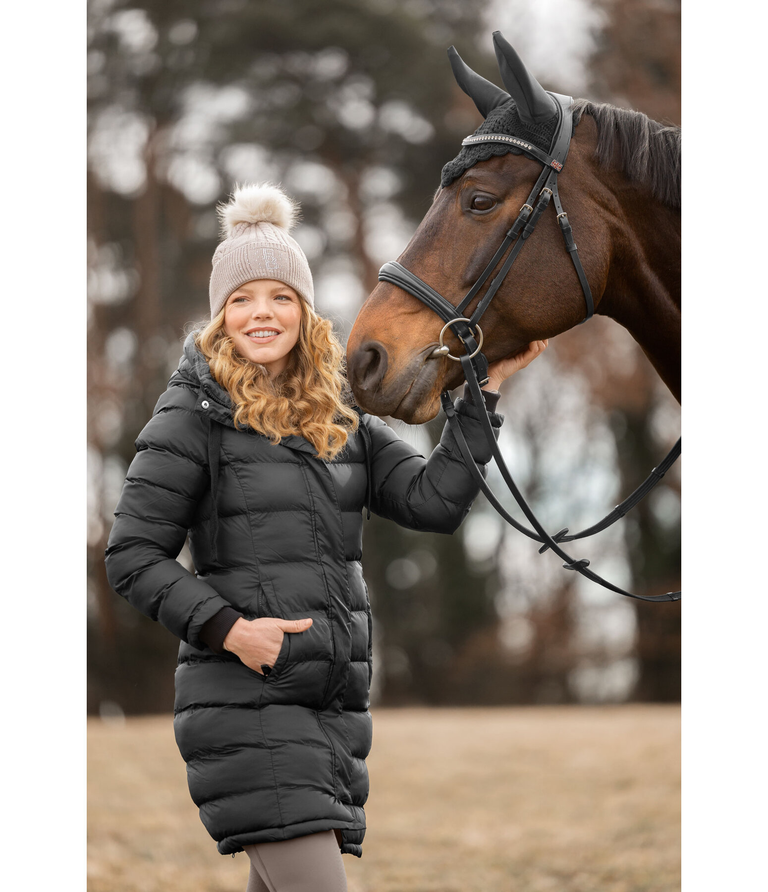 Hooded Quilted Riding Coat Minou