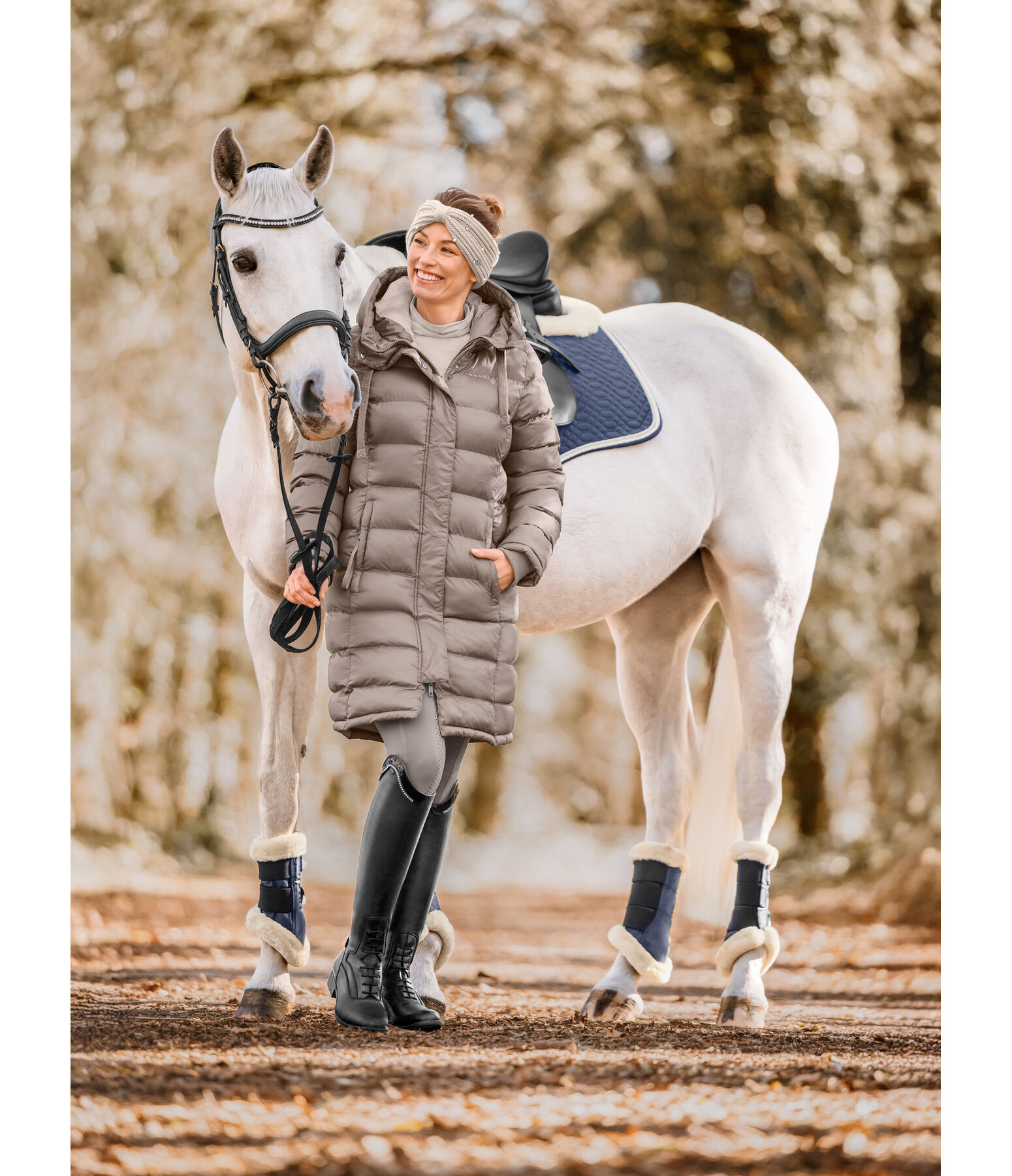 Hooded Quilted Riding Coat Minou