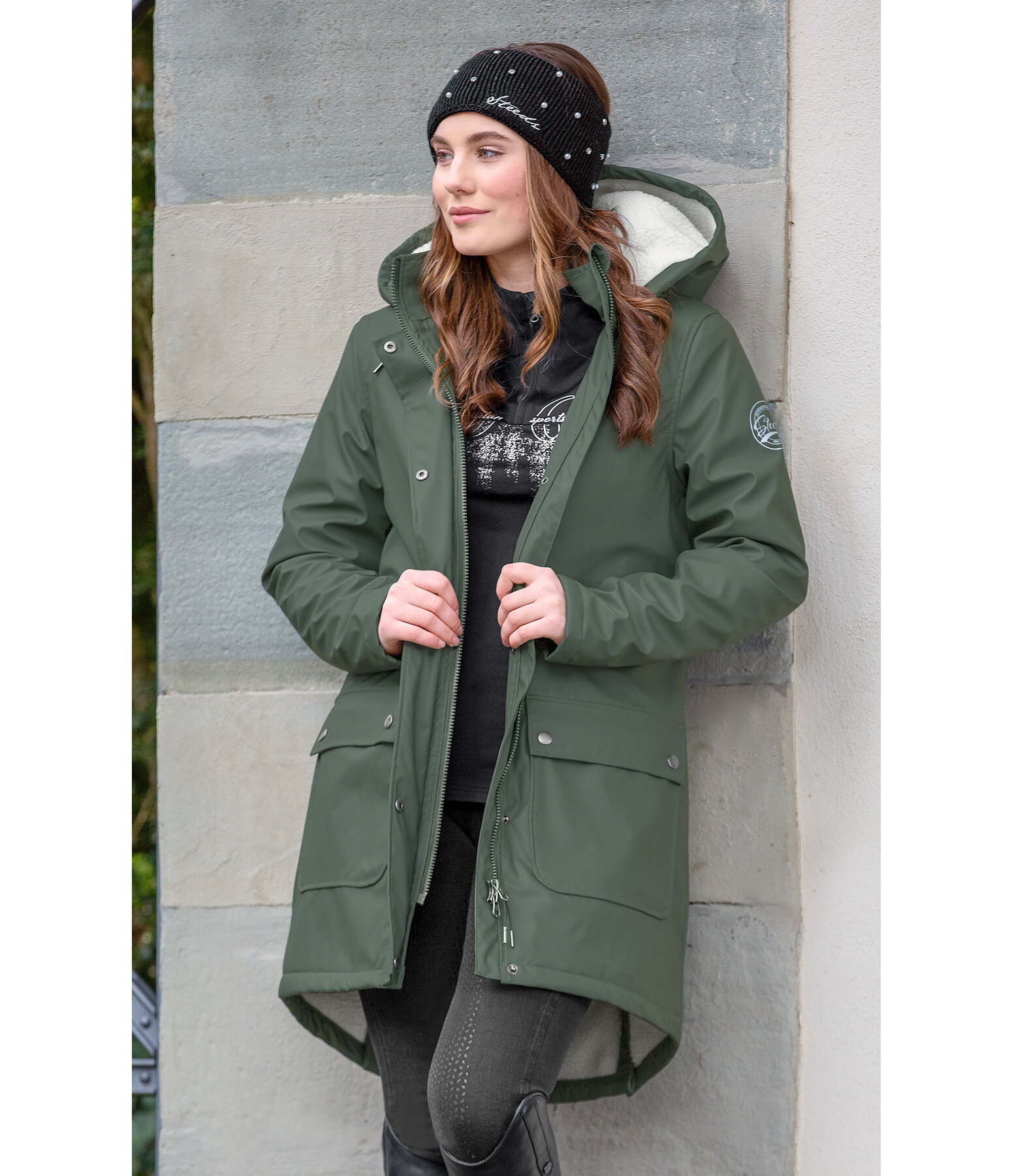 Teddy Fleece Hooded Raincoat Nella II