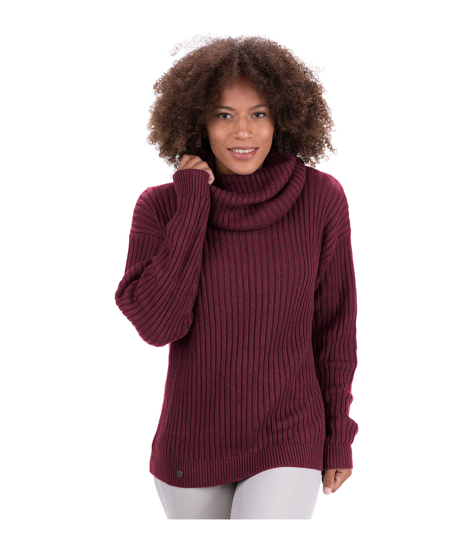 Women's burgundy turtleneck sweater best sale