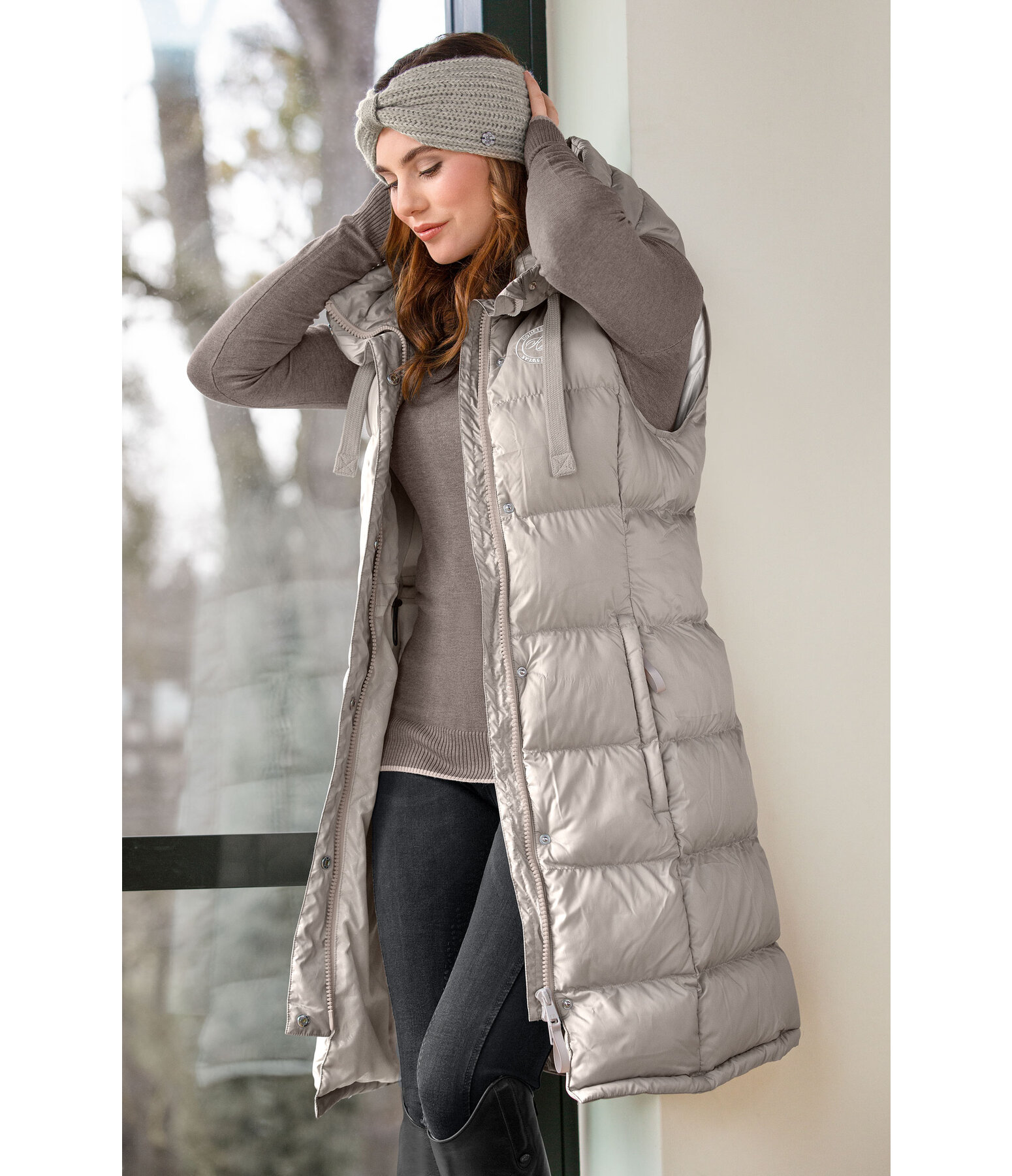 Hooded Long Gilet Clara