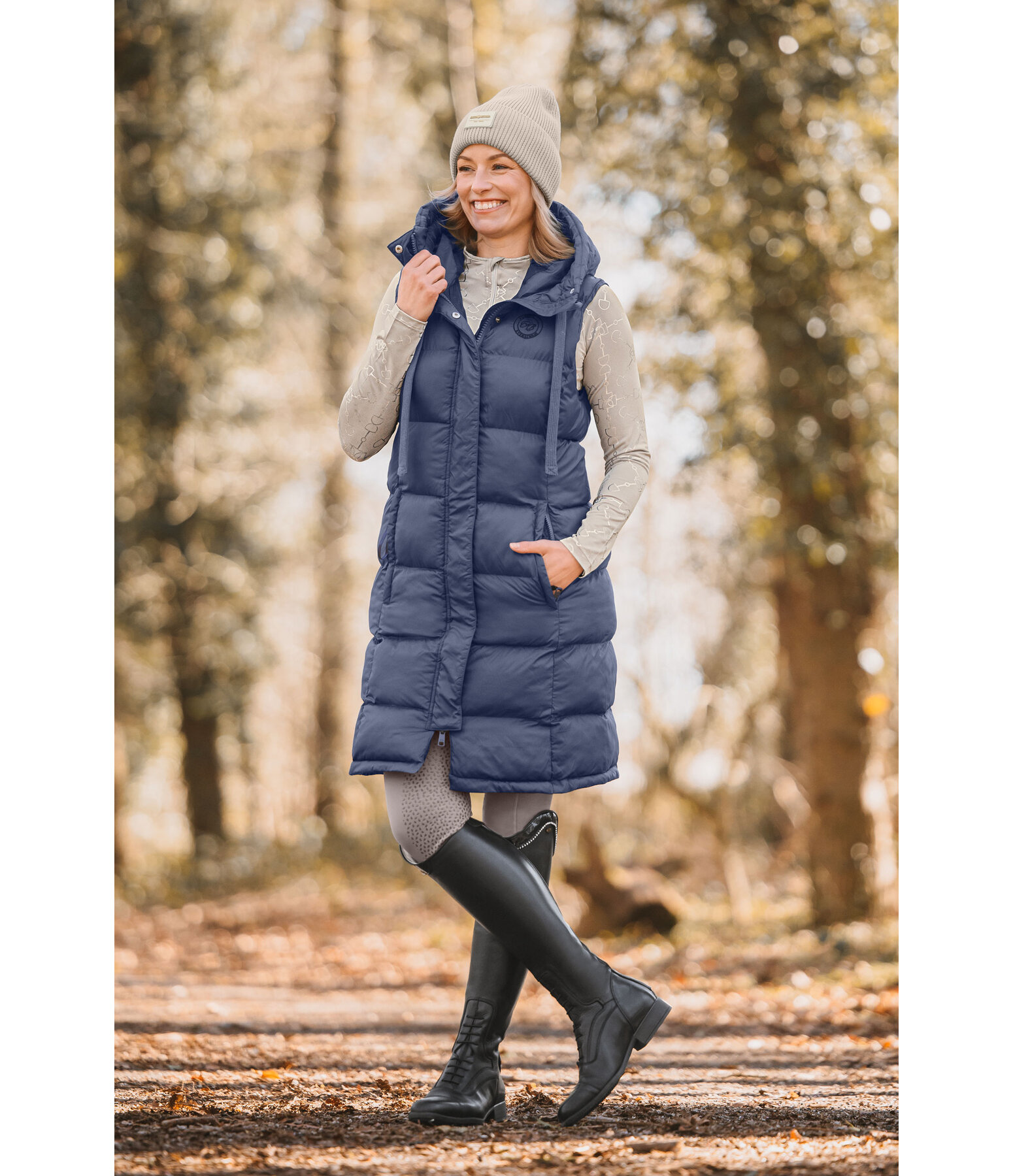 Hooded Long Gilet Clara