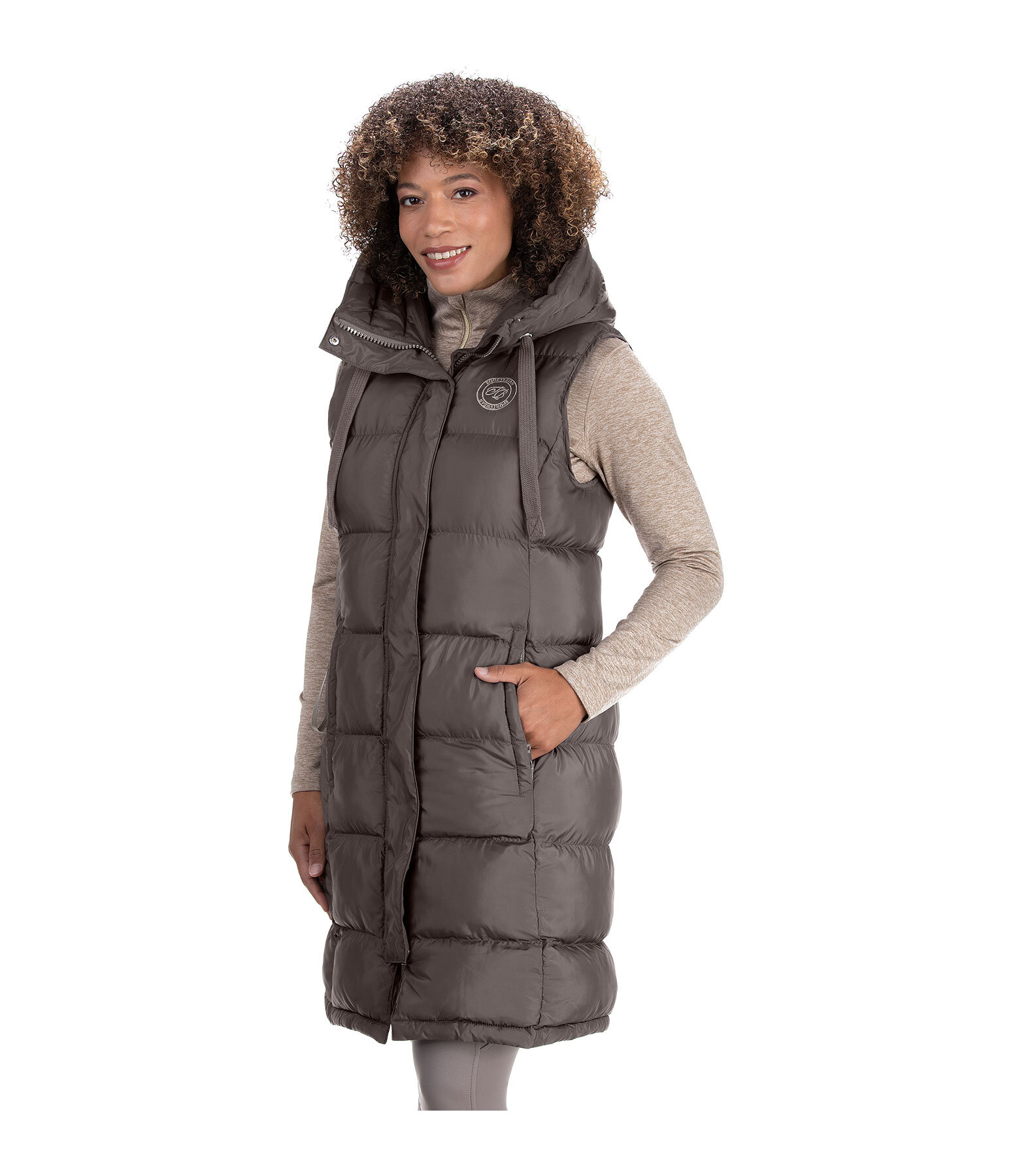 Hooded Long Gilet Clara