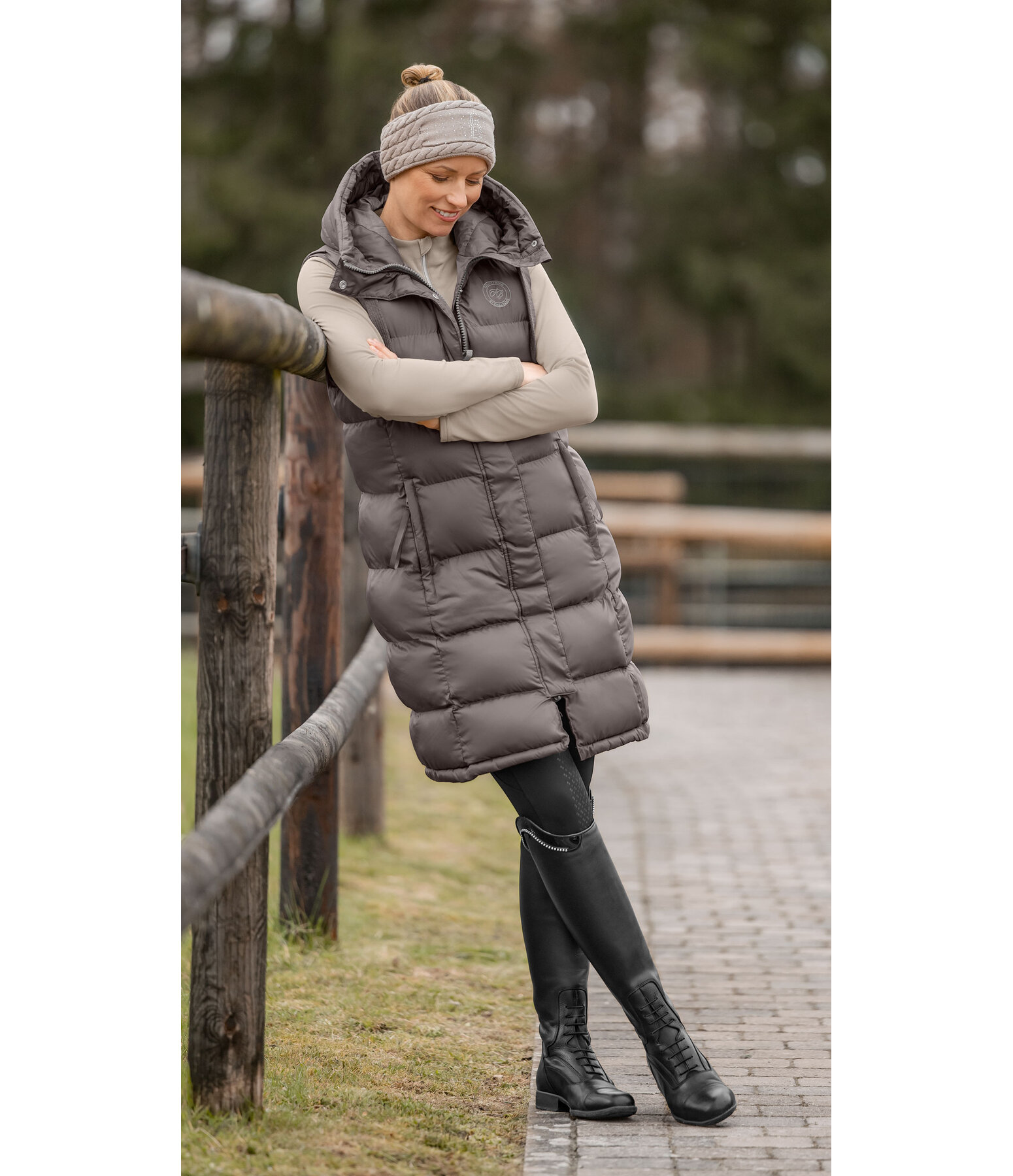 Hooded Long Gilet Clara