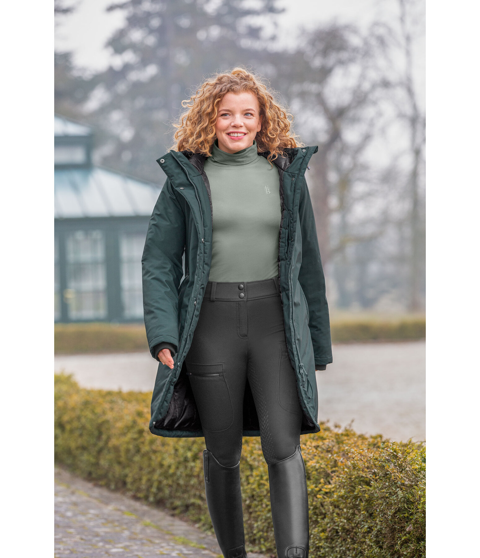 Hooded Functional Riding Coat Amelie