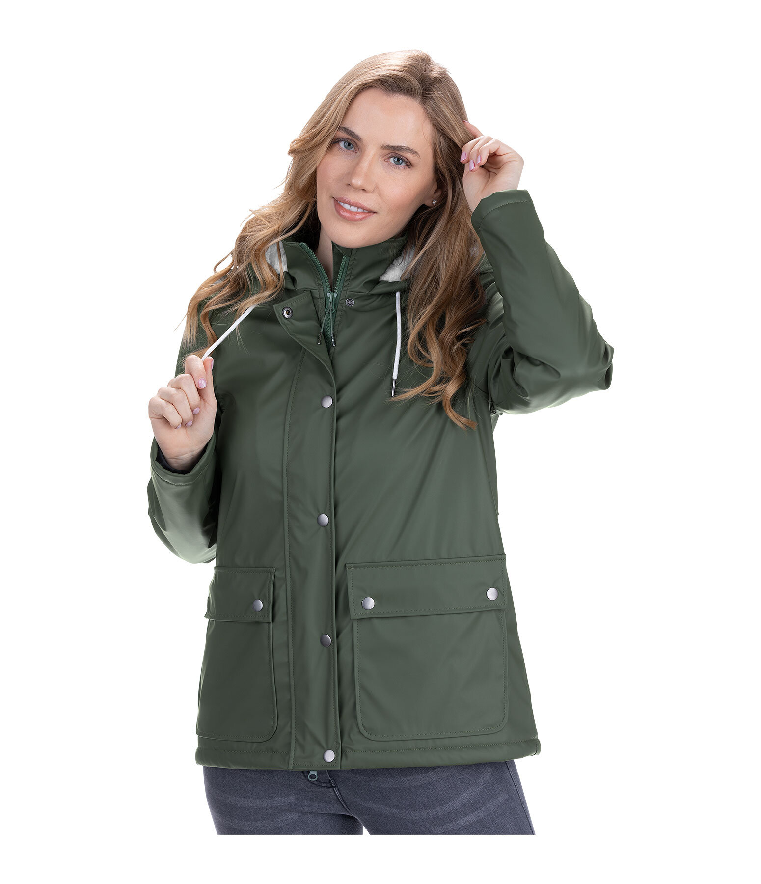 Lined hooded rain jacket shop