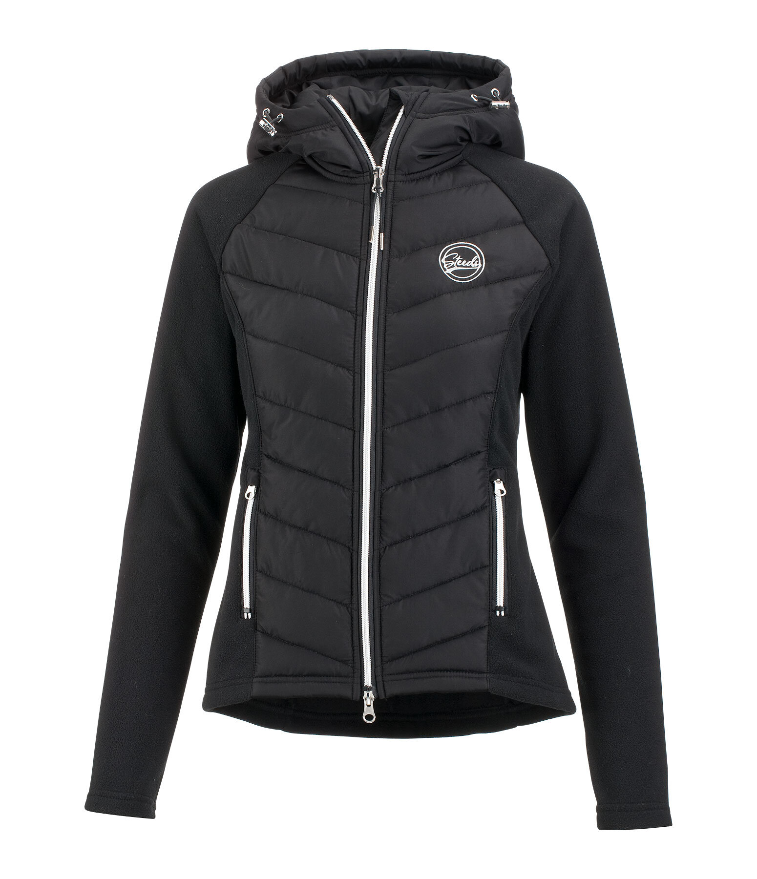 Trespass womens boardwalk hybrid padded hooded fleece jacket black store