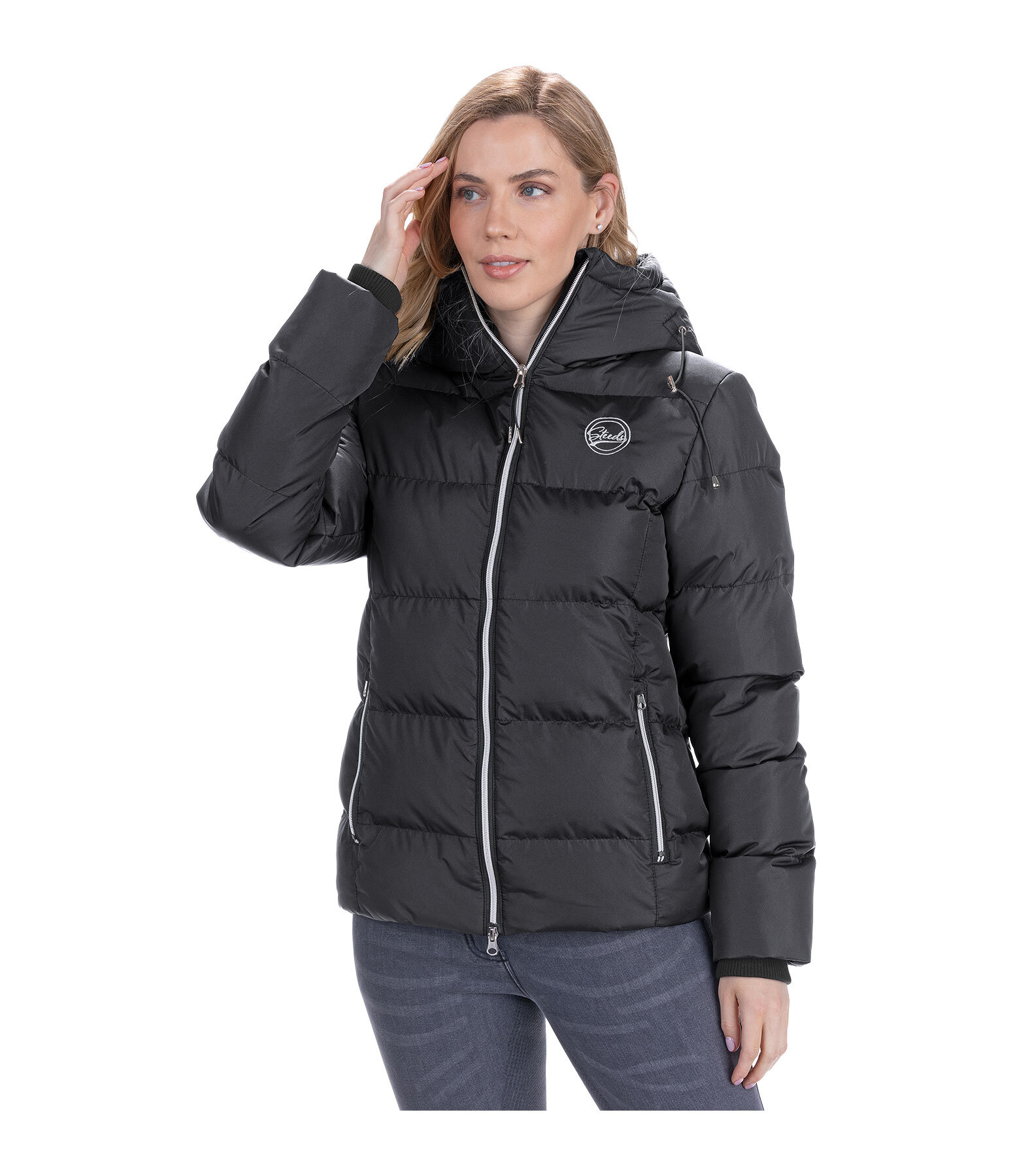 Hooded Quilted Riding Jacket Leela