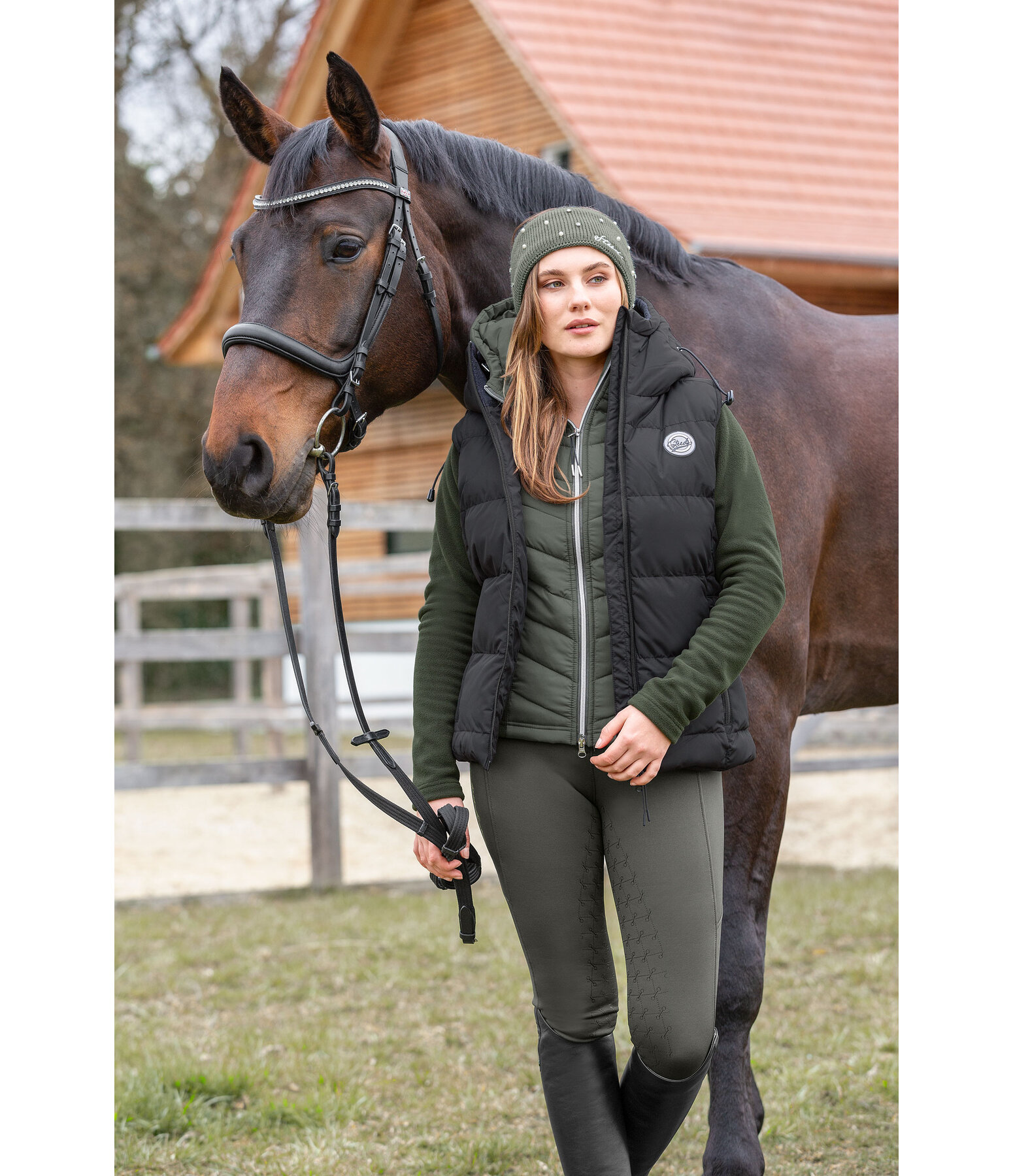 Hooded Quilted Riding Gilet Mira II