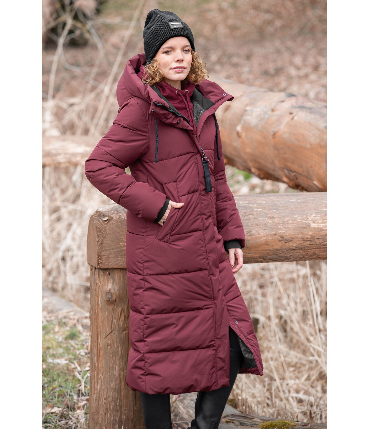 Long quilted riding coat sale