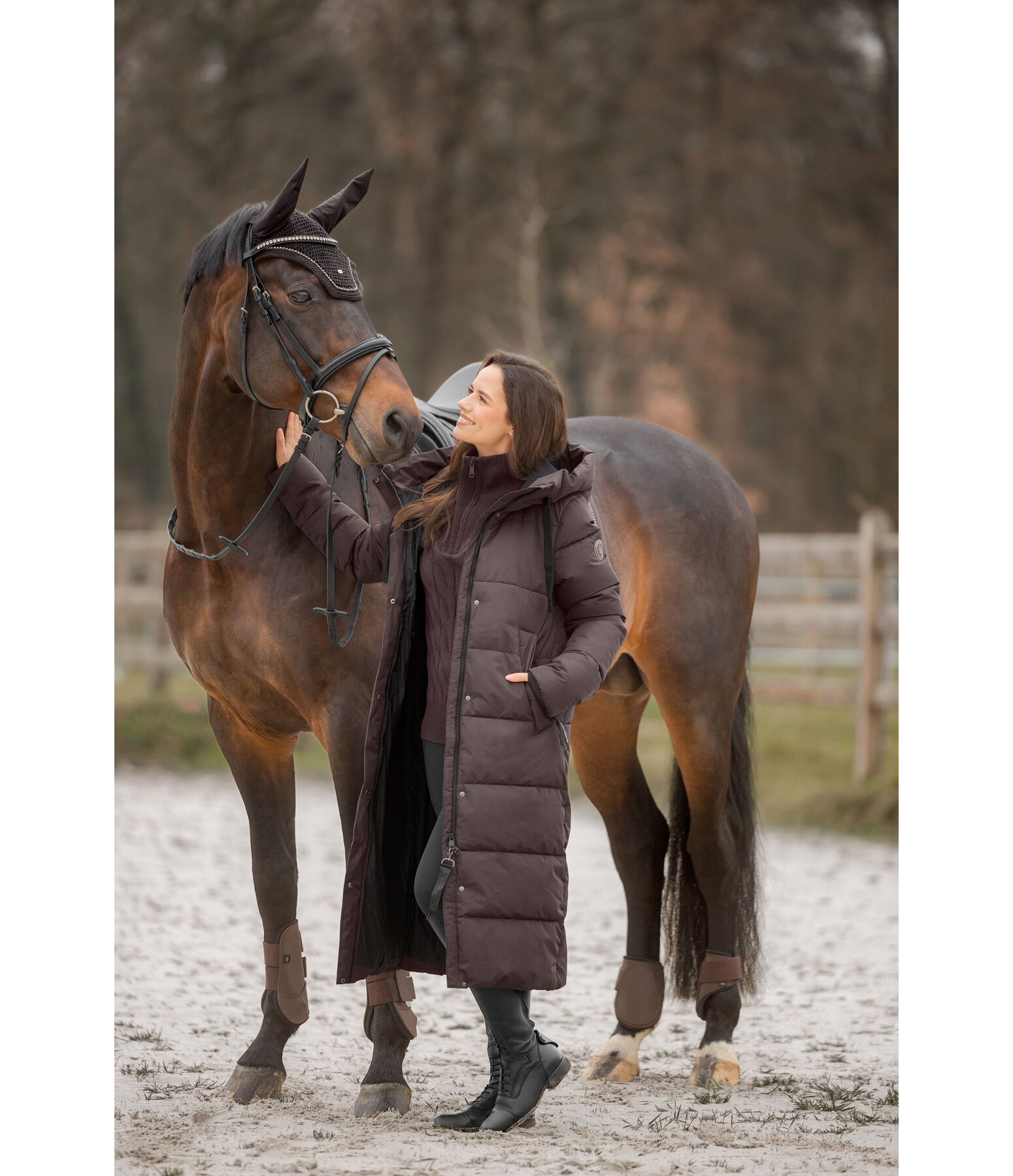 Hooded Quilted Riding Coat Anne