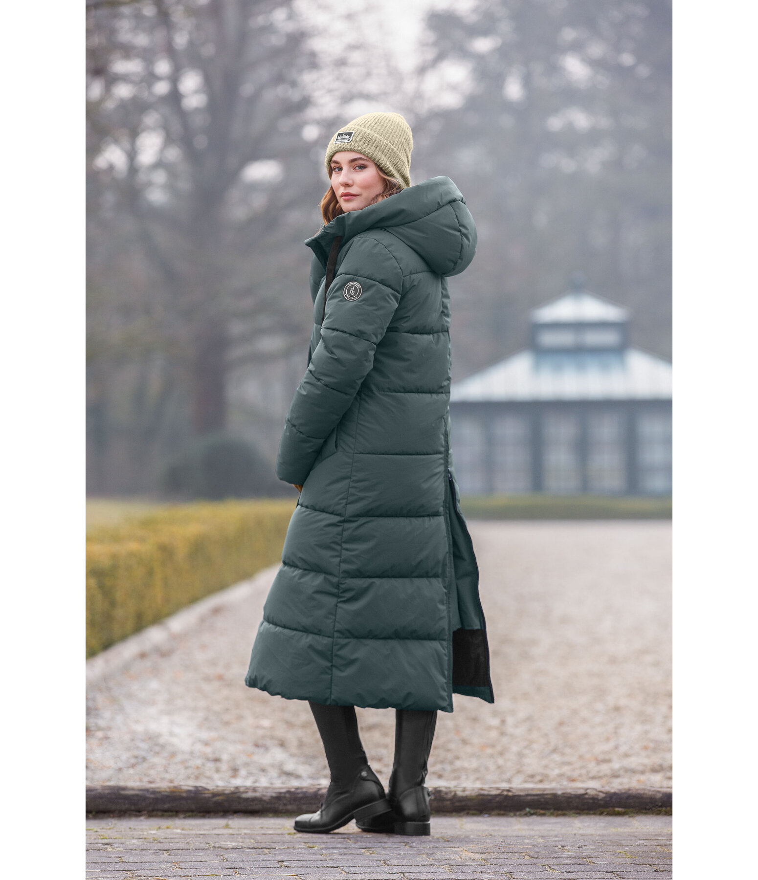 Hooded Quilted Riding Coat Anne