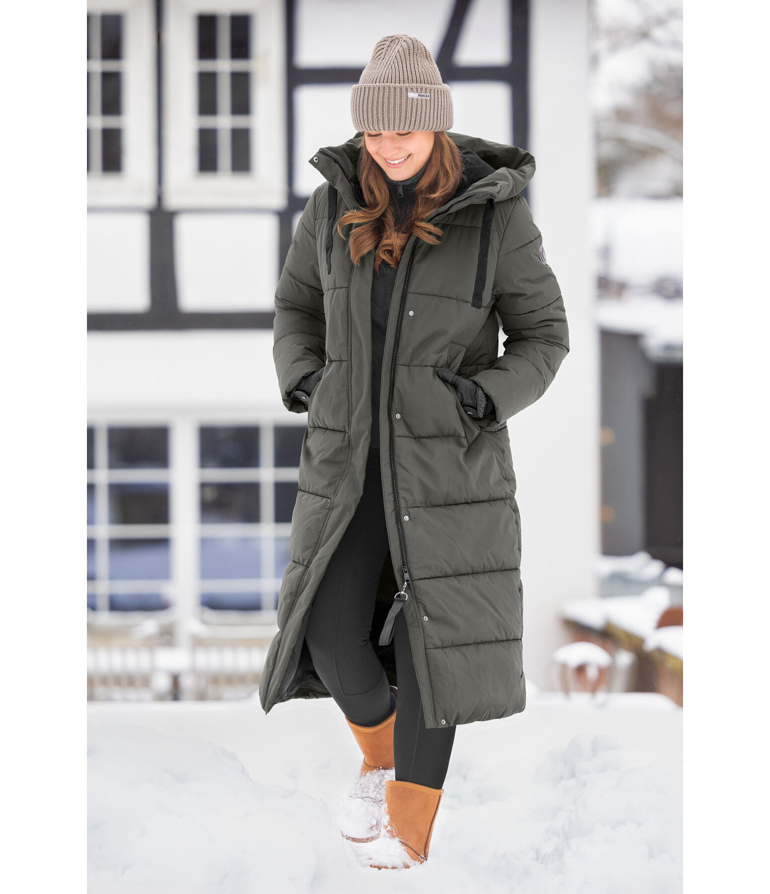 Hooded Quilted Riding Coat Anne