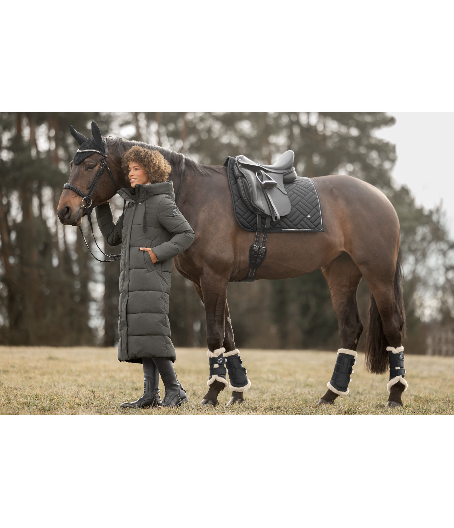 Hooded Quilted Riding Coat Anne