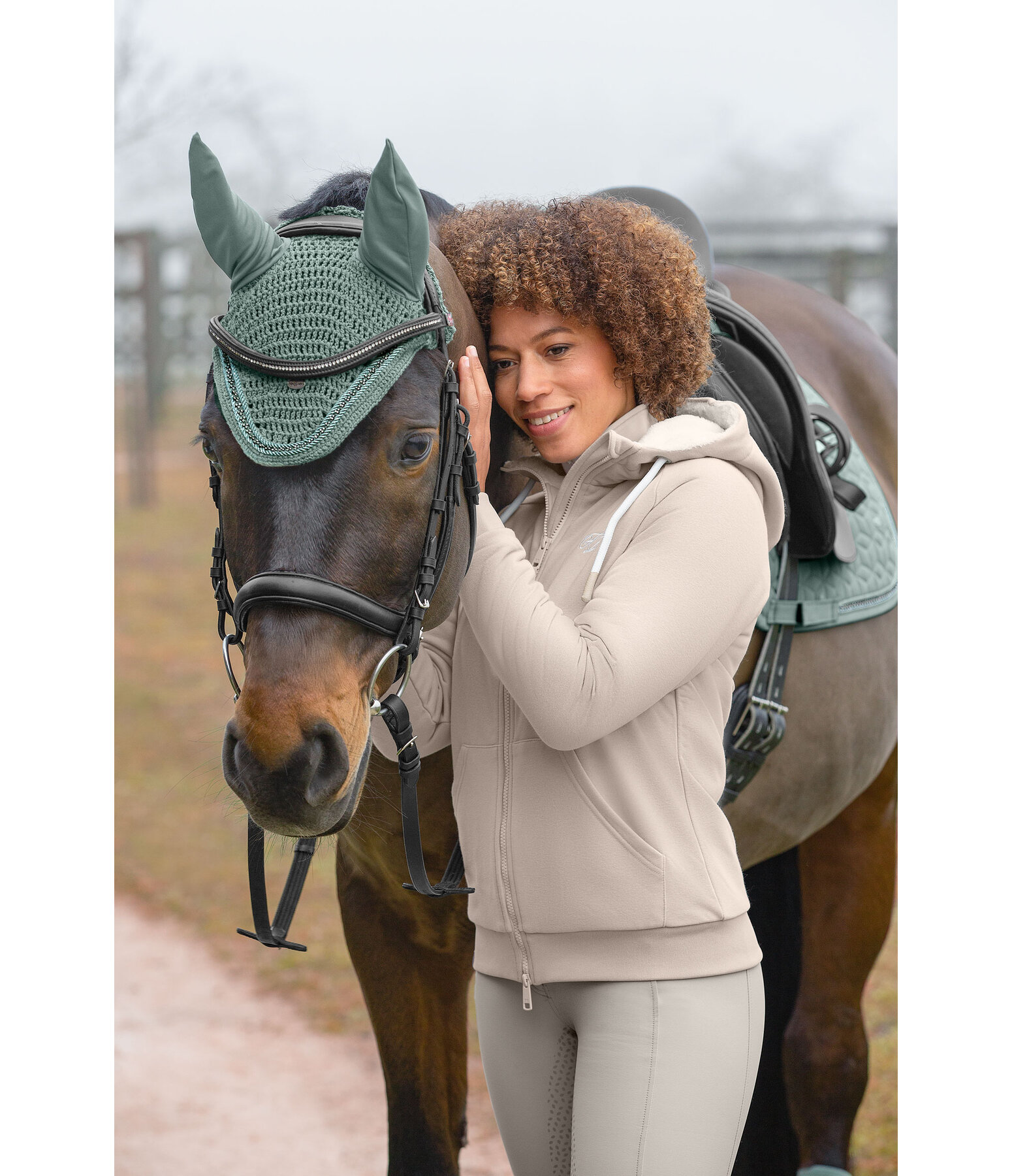 Hooded Teddy Fleece Sweatshirt Jacket Kaja
