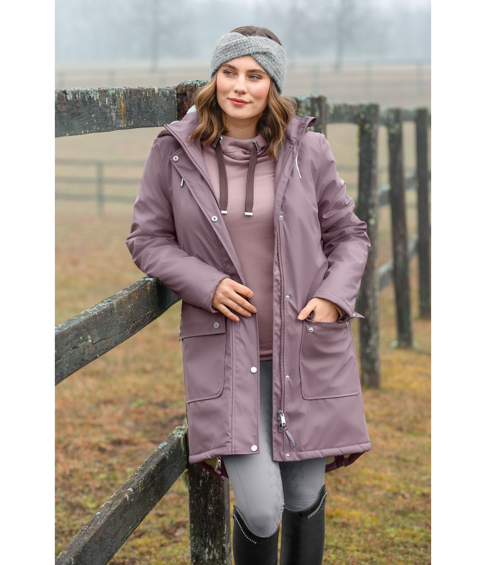 Teddy Fleece Hooded Raincoat Paris