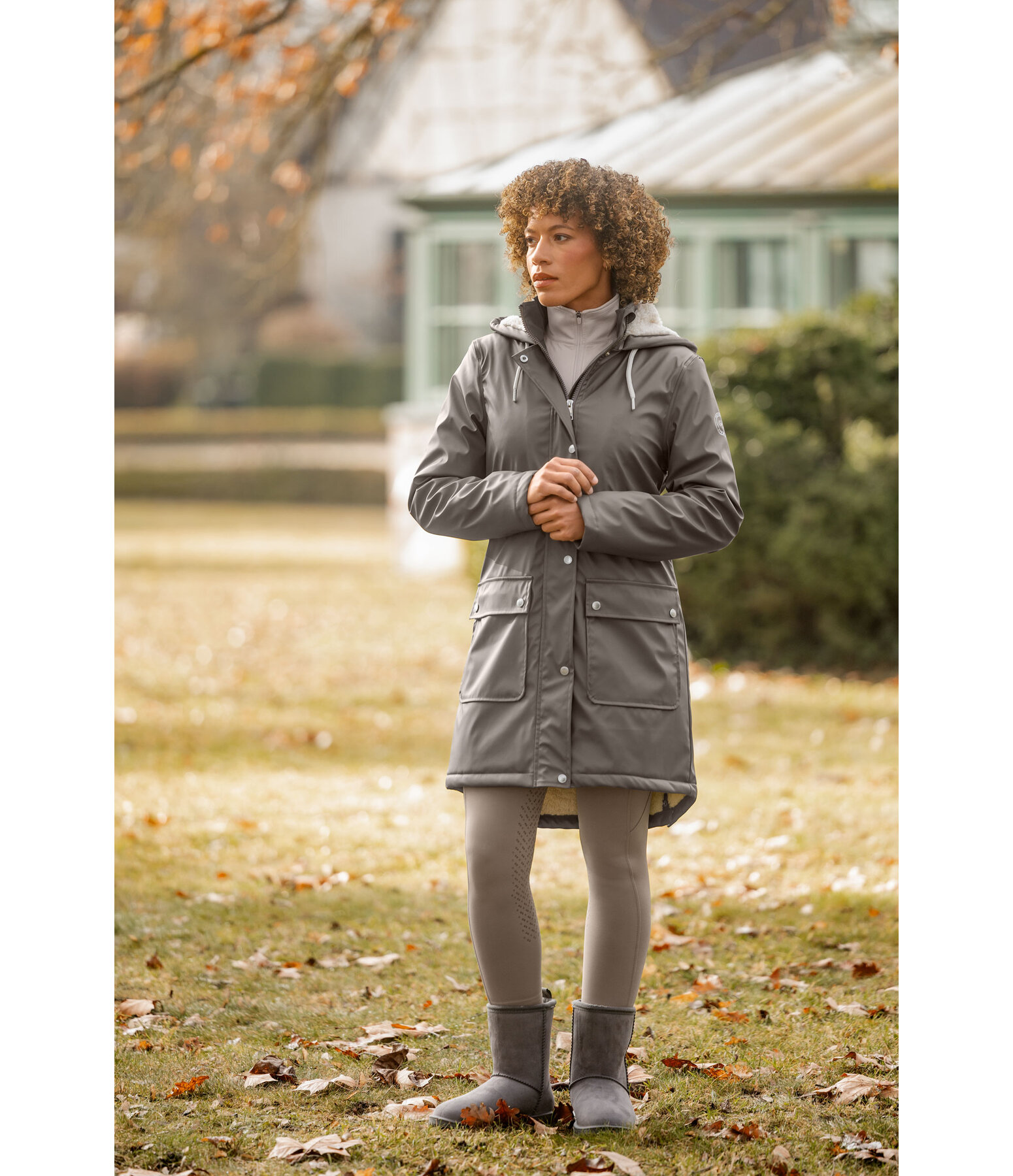 Teddy Fleece Hooded Raincoat Paris