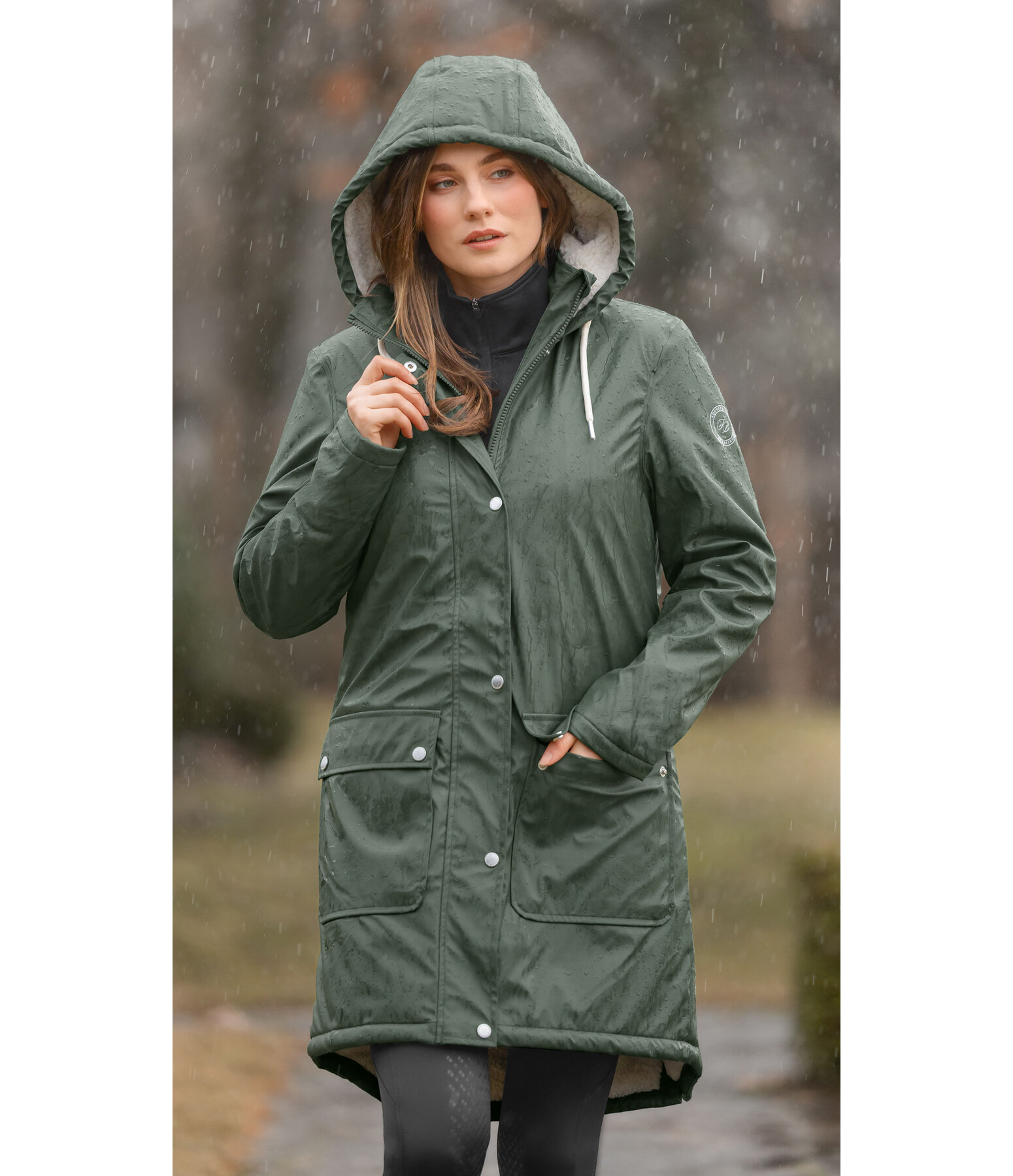 Teddy Fleece Hooded Raincoat Paris